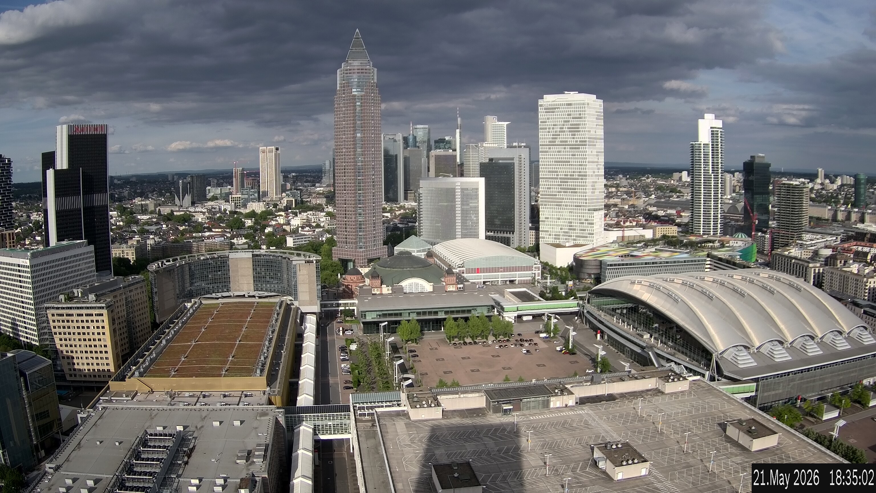 Archiv Foto Webcam Blick von Frankfurter Messe auf die Skyline
