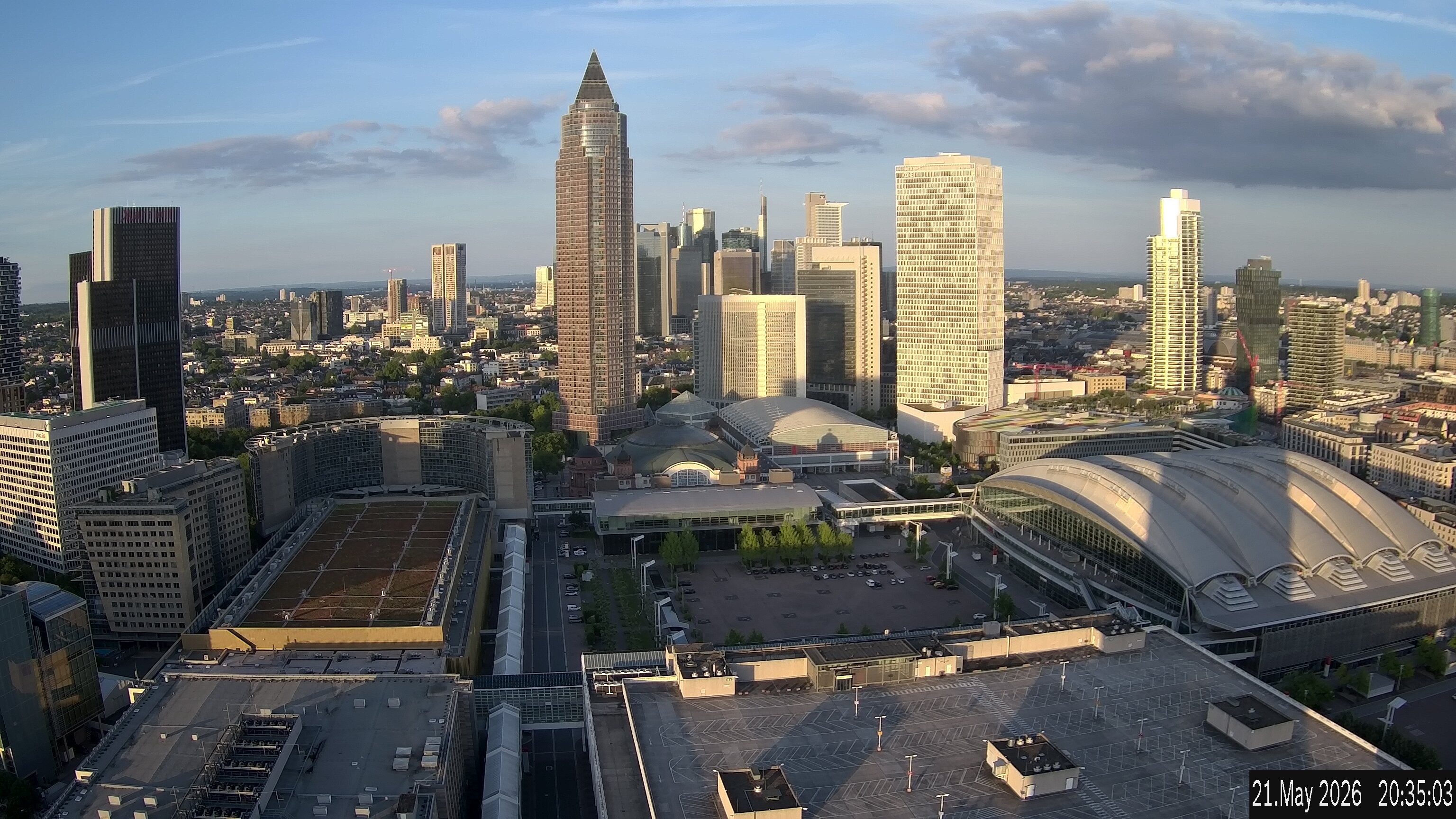 Archiv Foto Webcam Blick von Frankfurter Messe auf die Skyline