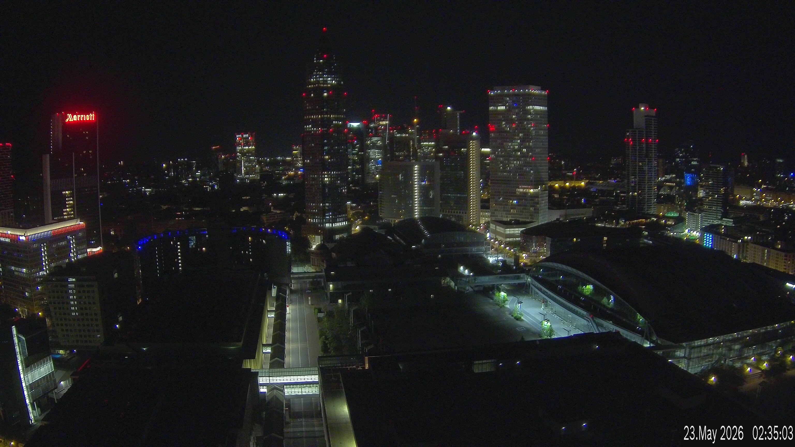 Archiv Foto Webcam Blick von Frankfurter Messe auf die Skyline