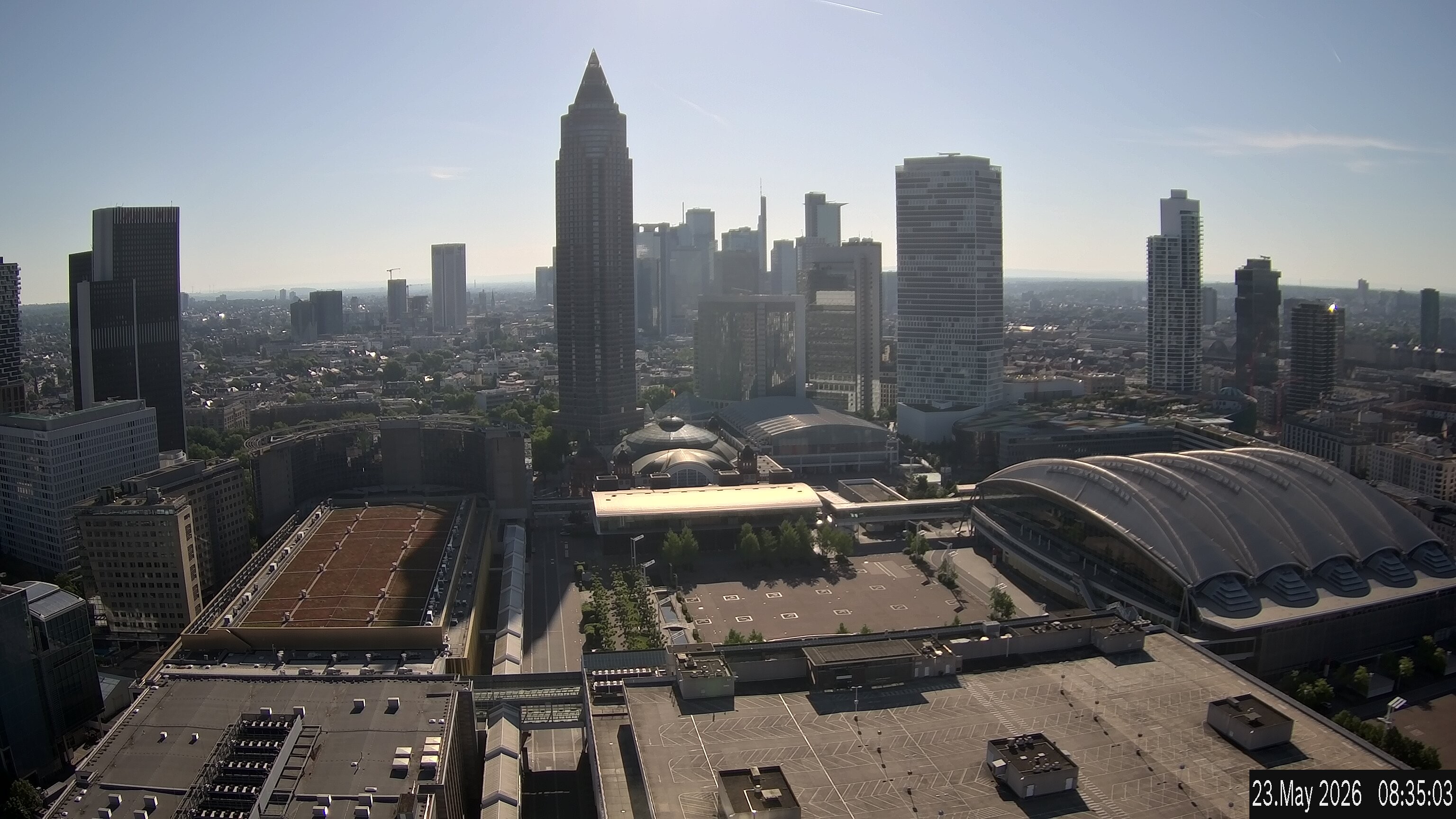 Archiv Foto Webcam Blick von Frankfurter Messe auf die Skyline