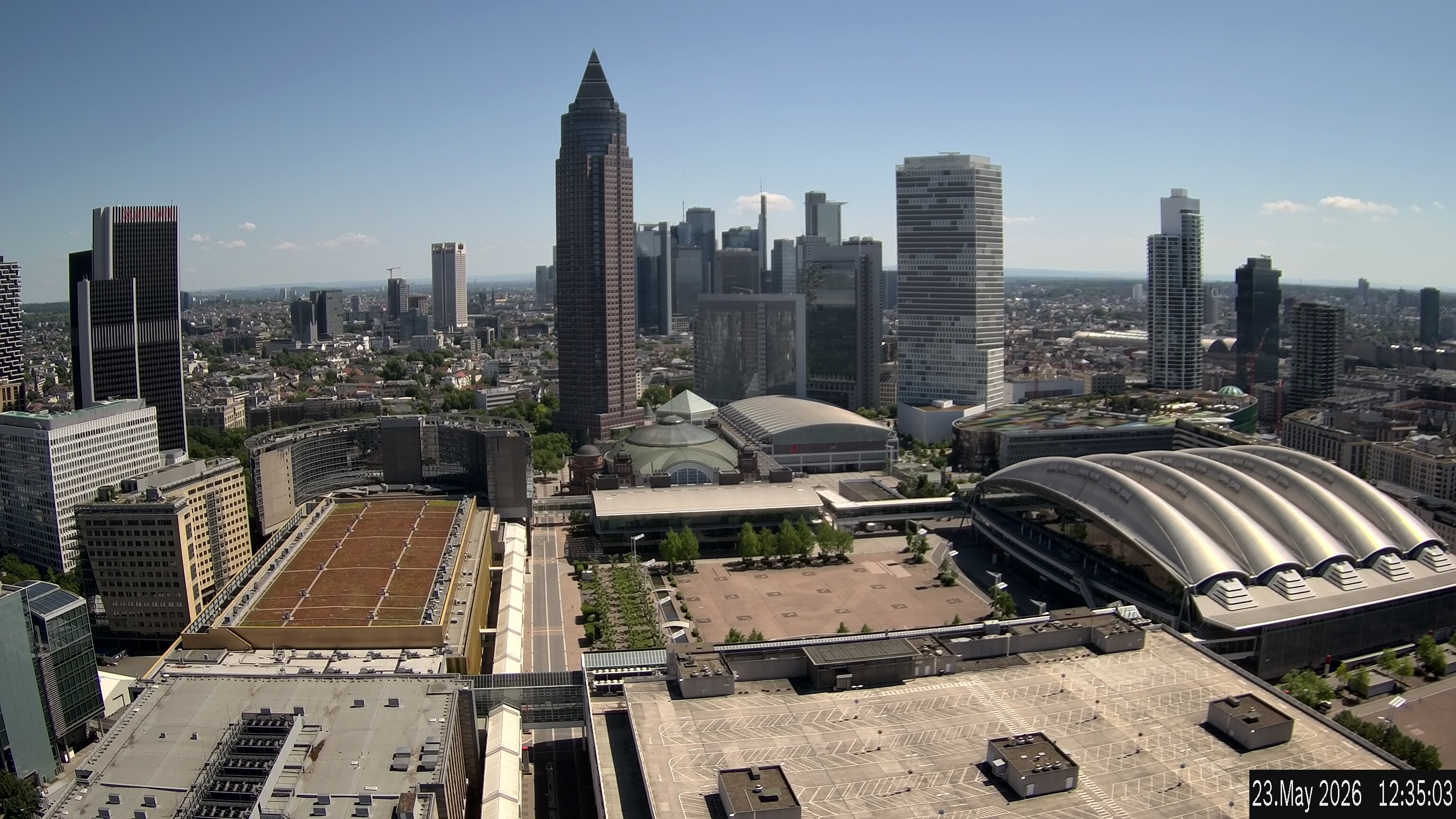 Archiv Foto Webcam Blick von Frankfurter Messe auf die Skyline