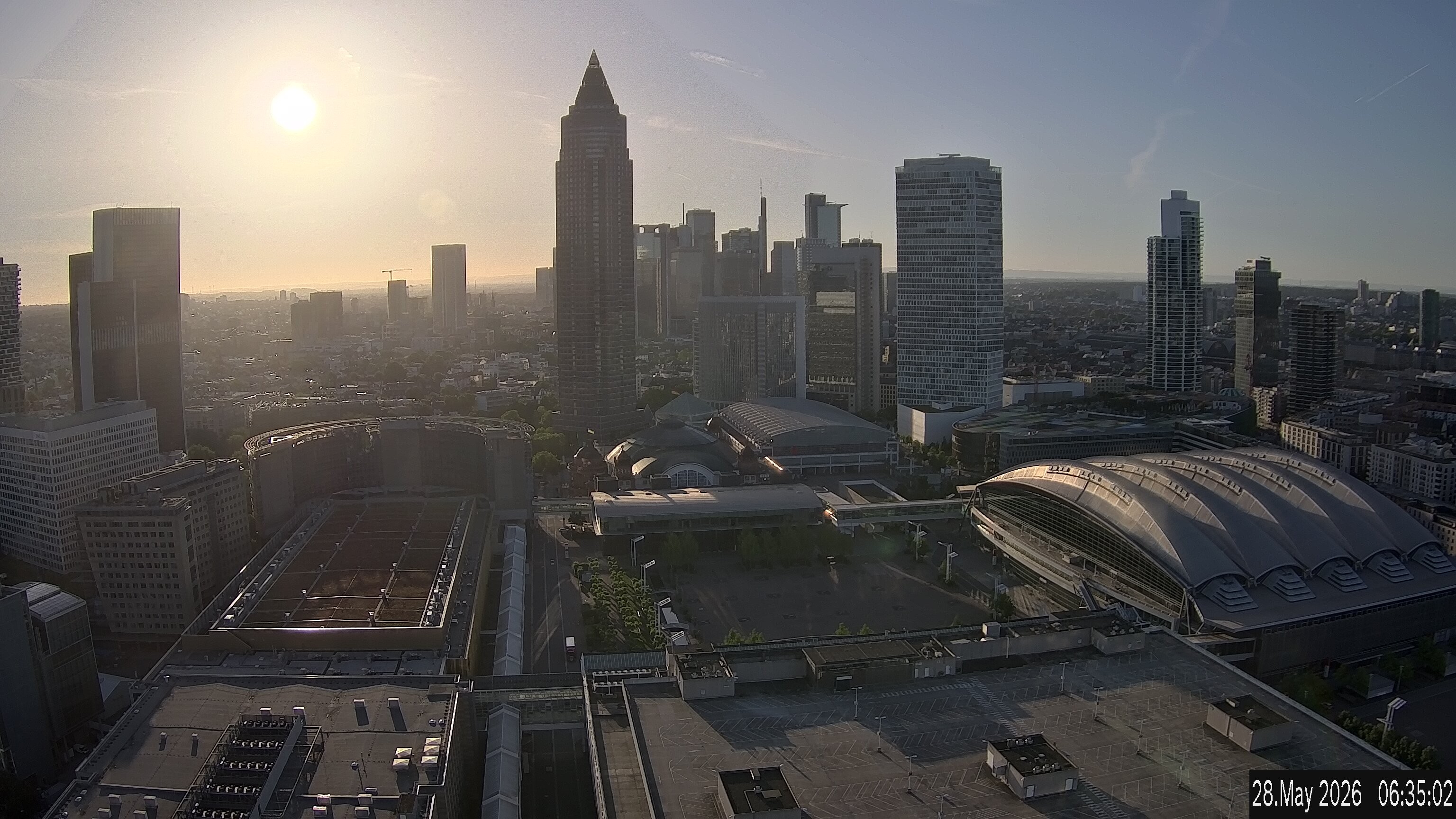 Archiv Foto Webcam Blick von Frankfurter Messe auf die Skyline