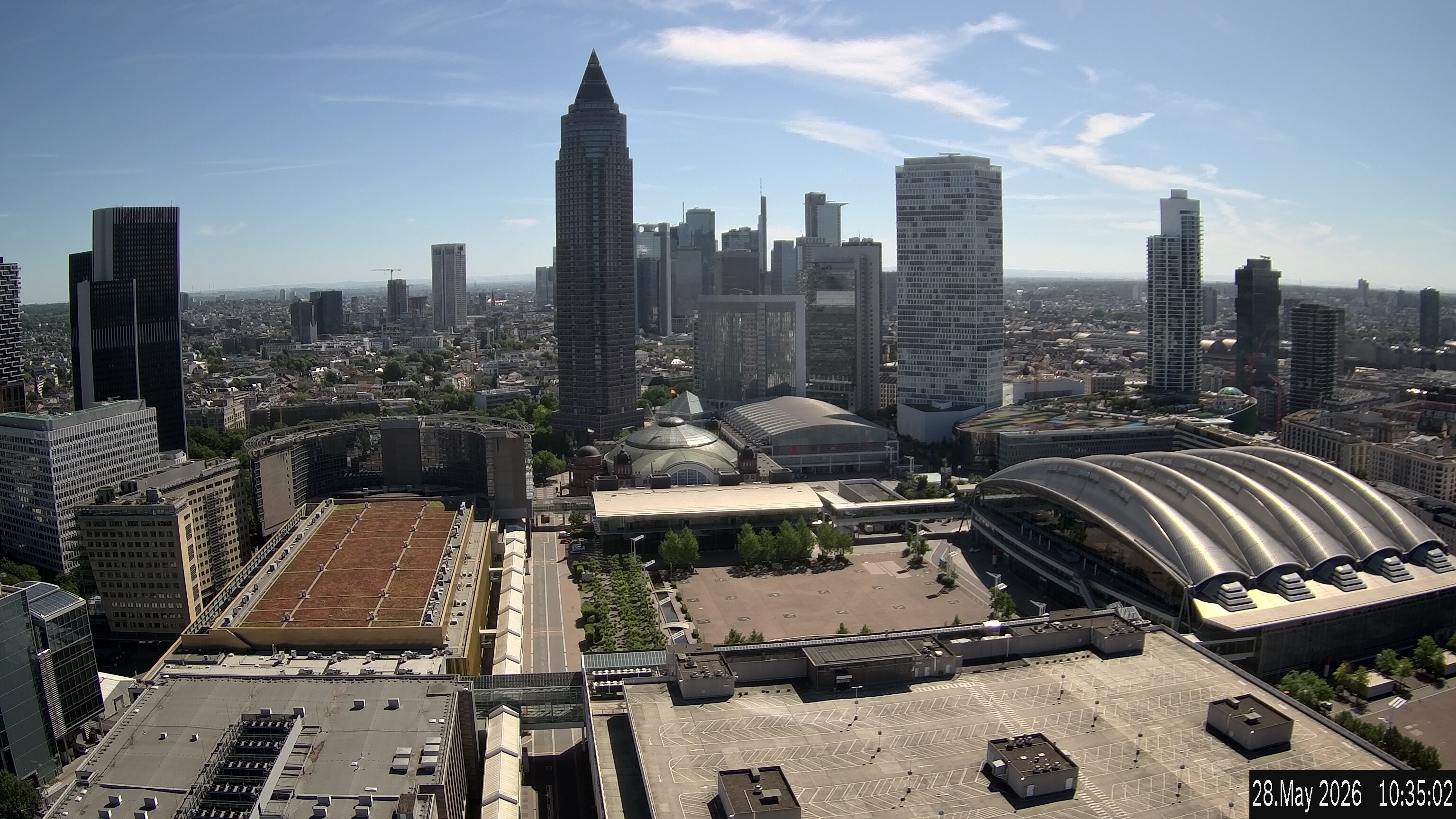 Archiv Foto Webcam Blick von Frankfurter Messe auf die Skyline