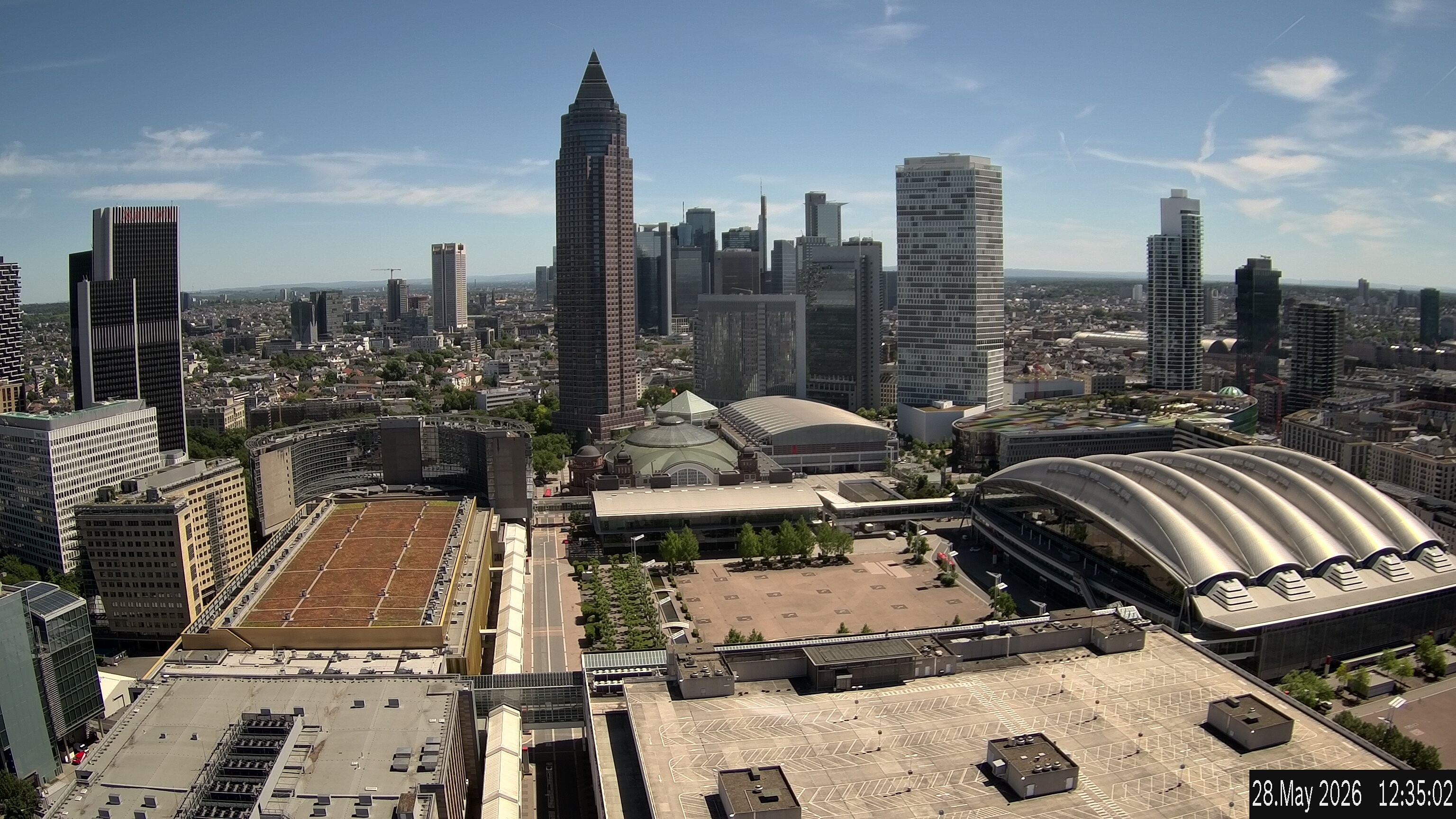 Archiv Foto Webcam Blick von Frankfurter Messe auf die Skyline