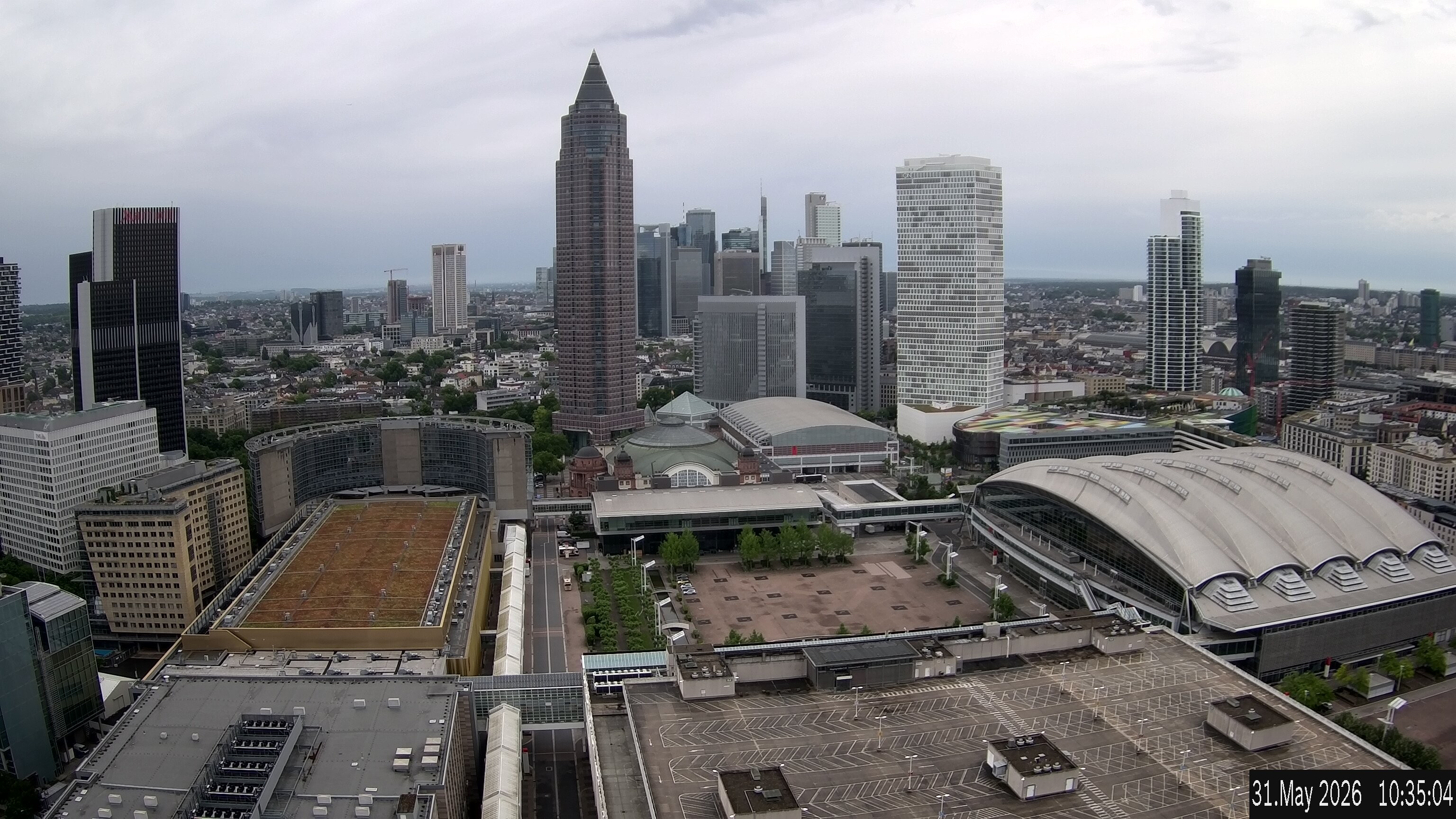 Archiv Foto Webcam Blick von Frankfurter Messe auf die Skyline