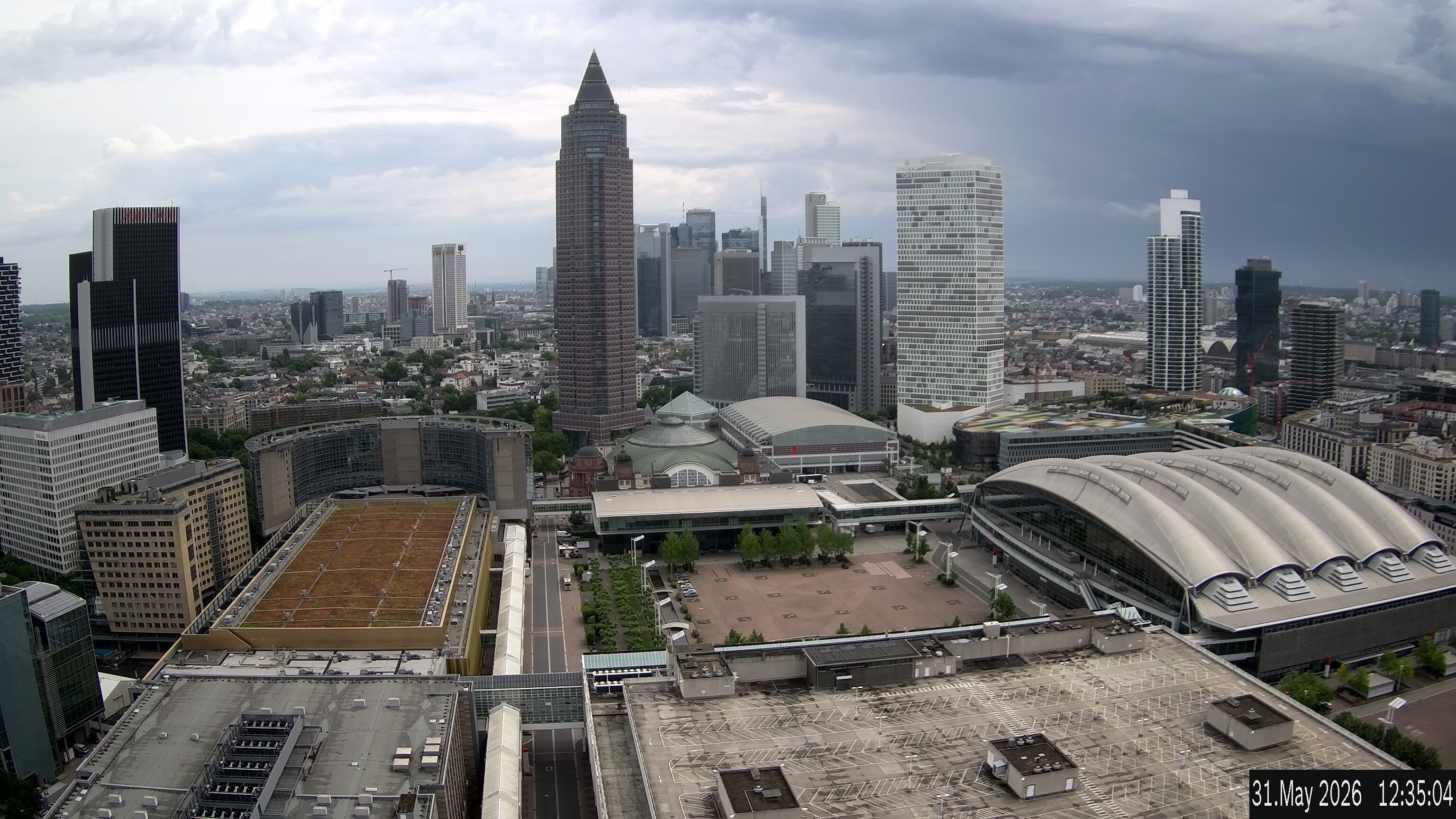 Archiv Foto Webcam Blick von Frankfurter Messe auf die Skyline
