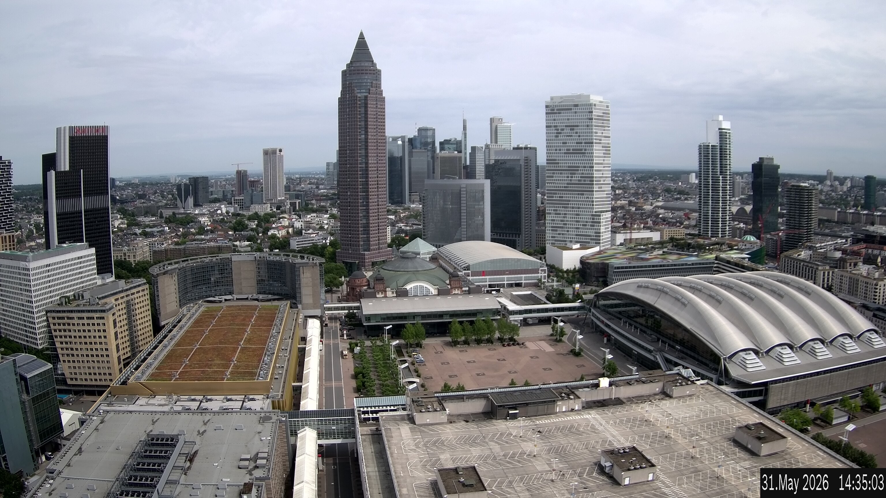 Archiv Foto Webcam Blick von Frankfurter Messe auf die Skyline