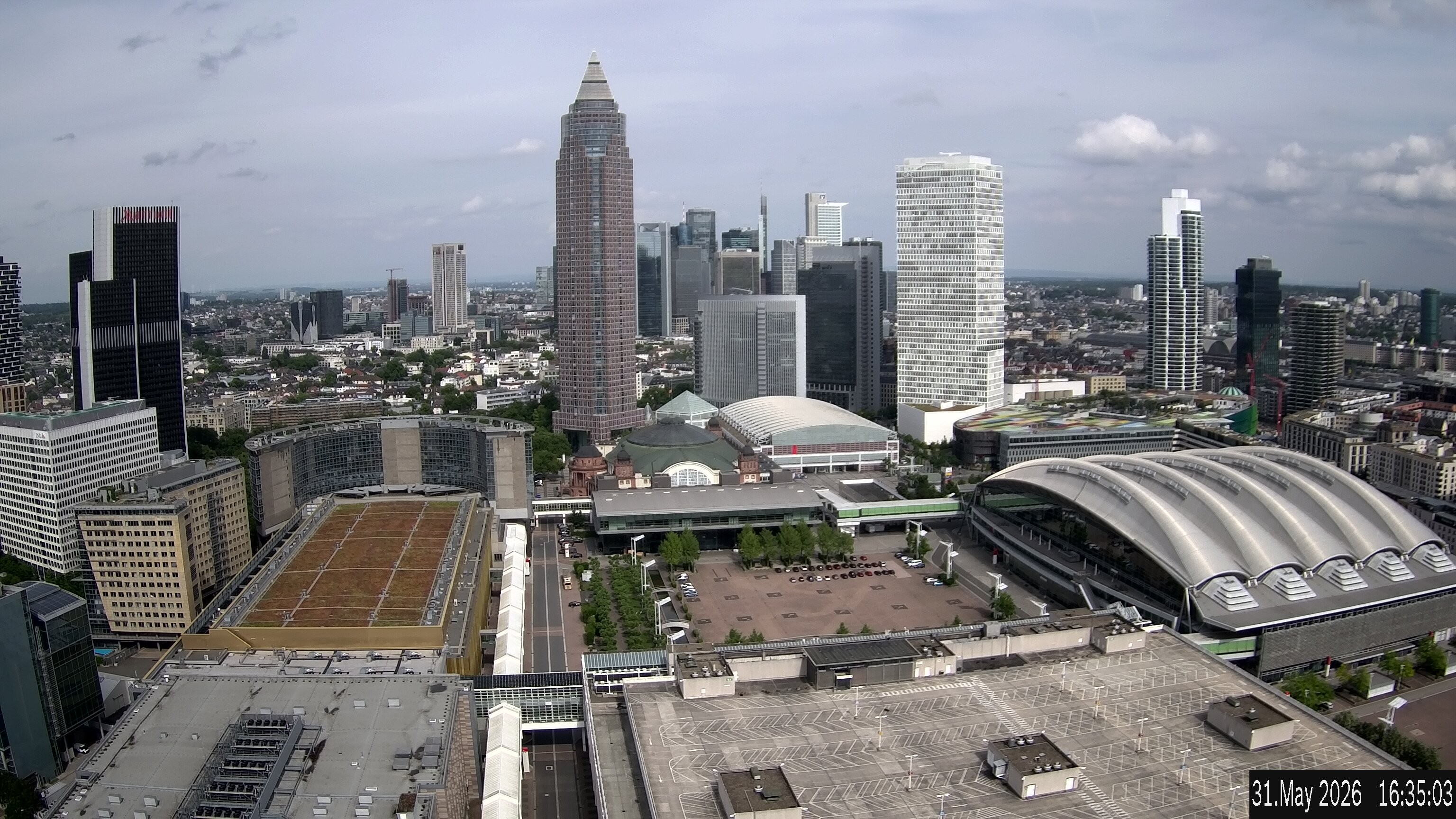 Archiv Foto Webcam Blick von Frankfurter Messe auf die Skyline