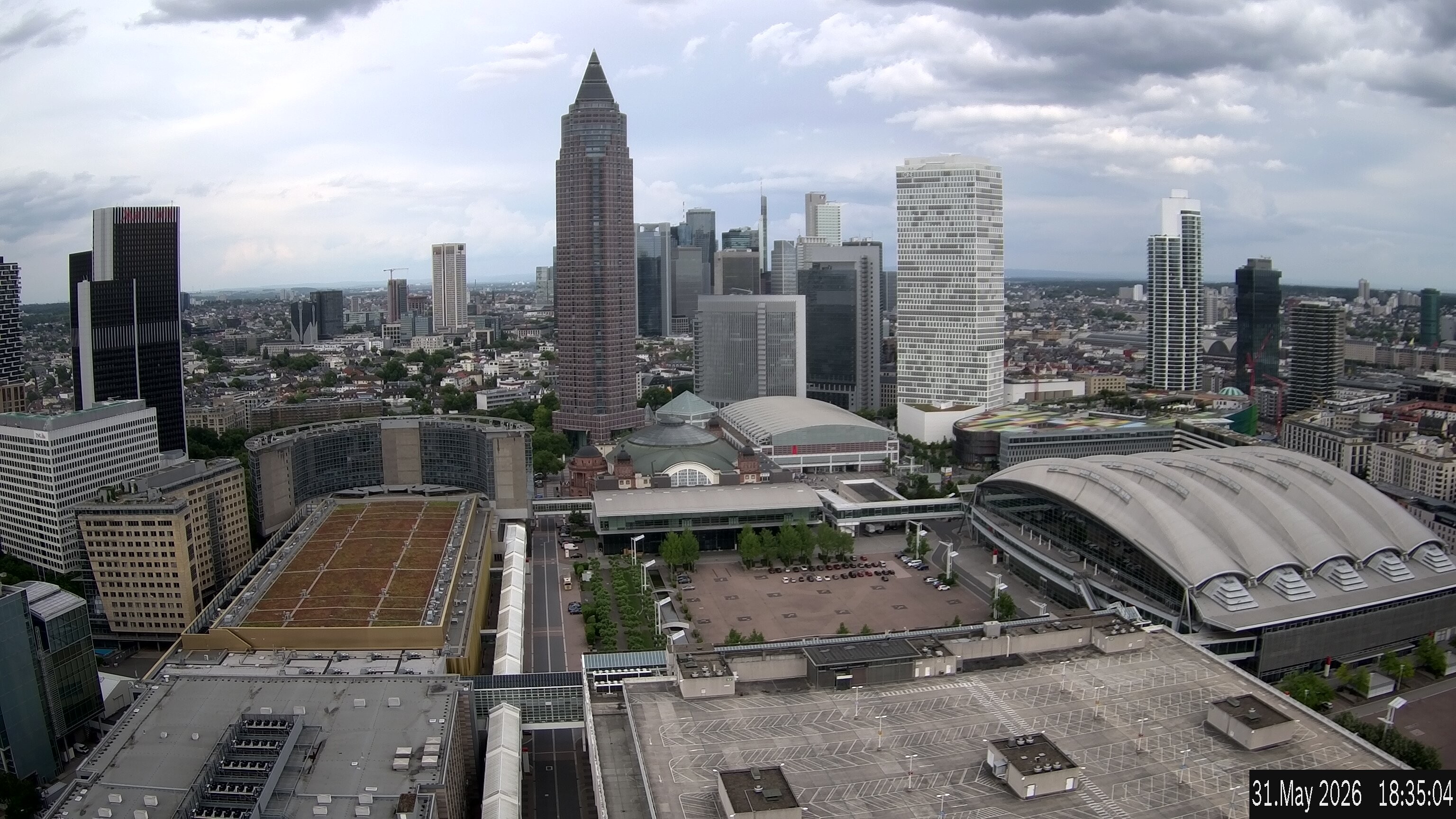 Archiv Foto Webcam Blick von Frankfurter Messe auf die Skyline