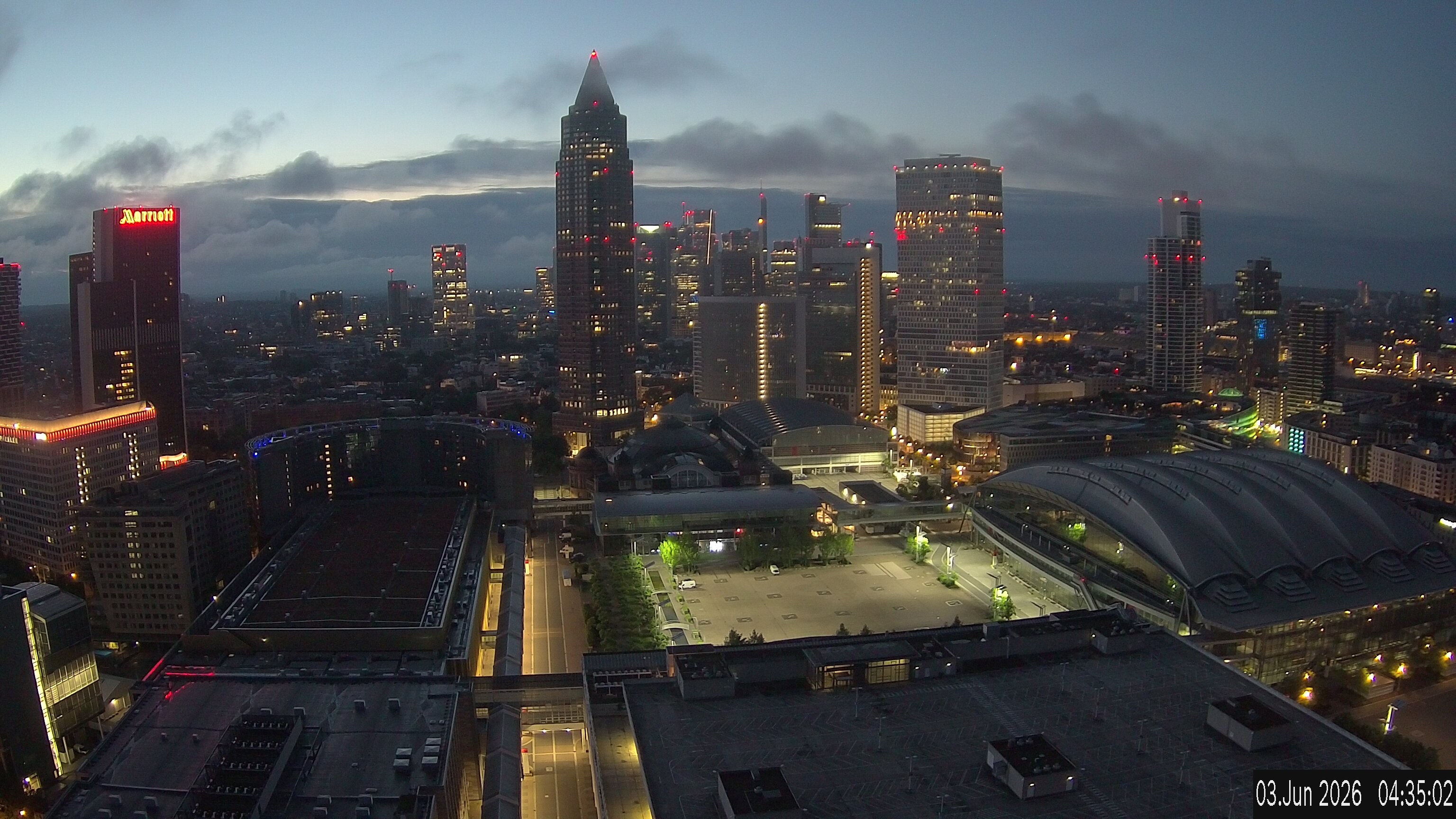 Archiv Foto Webcam Blick von Frankfurter Messe auf die Skyline