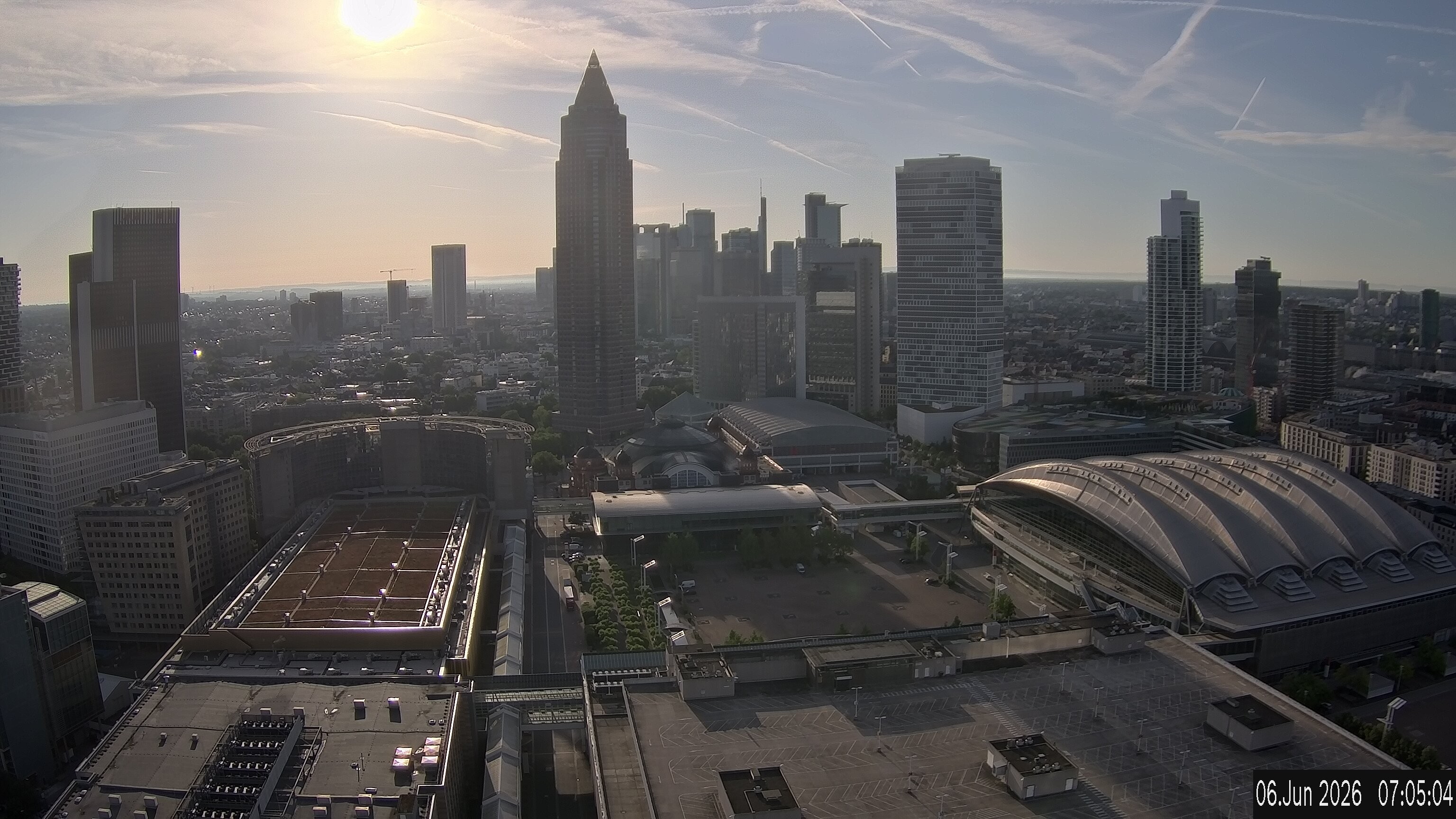 Archived image Webcam Frankfurt: View at the Skyline