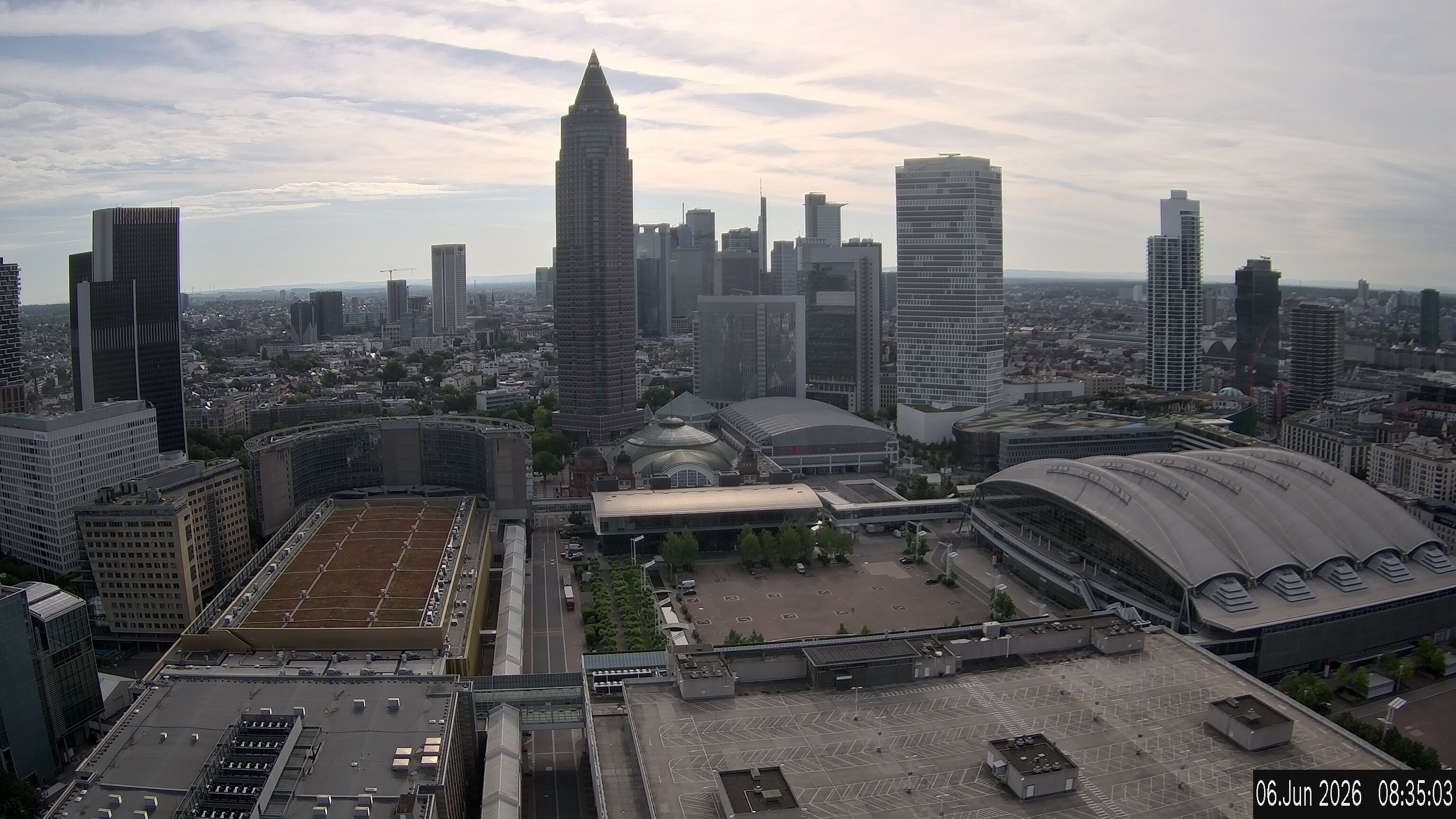 Archived image Webcam Frankfurt: View at the Skyline