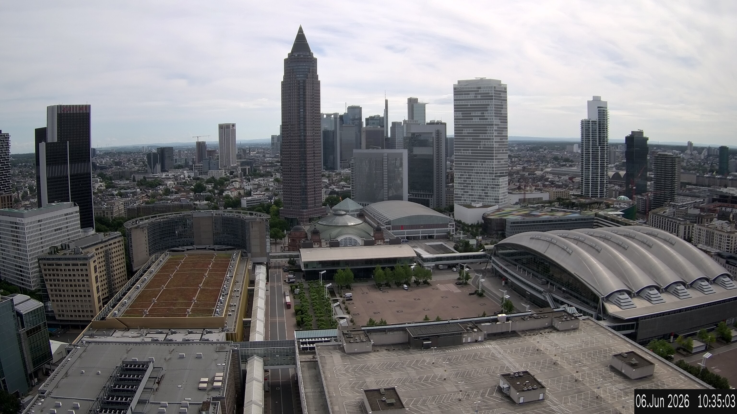 Archived image Webcam Frankfurt: View at the Skyline