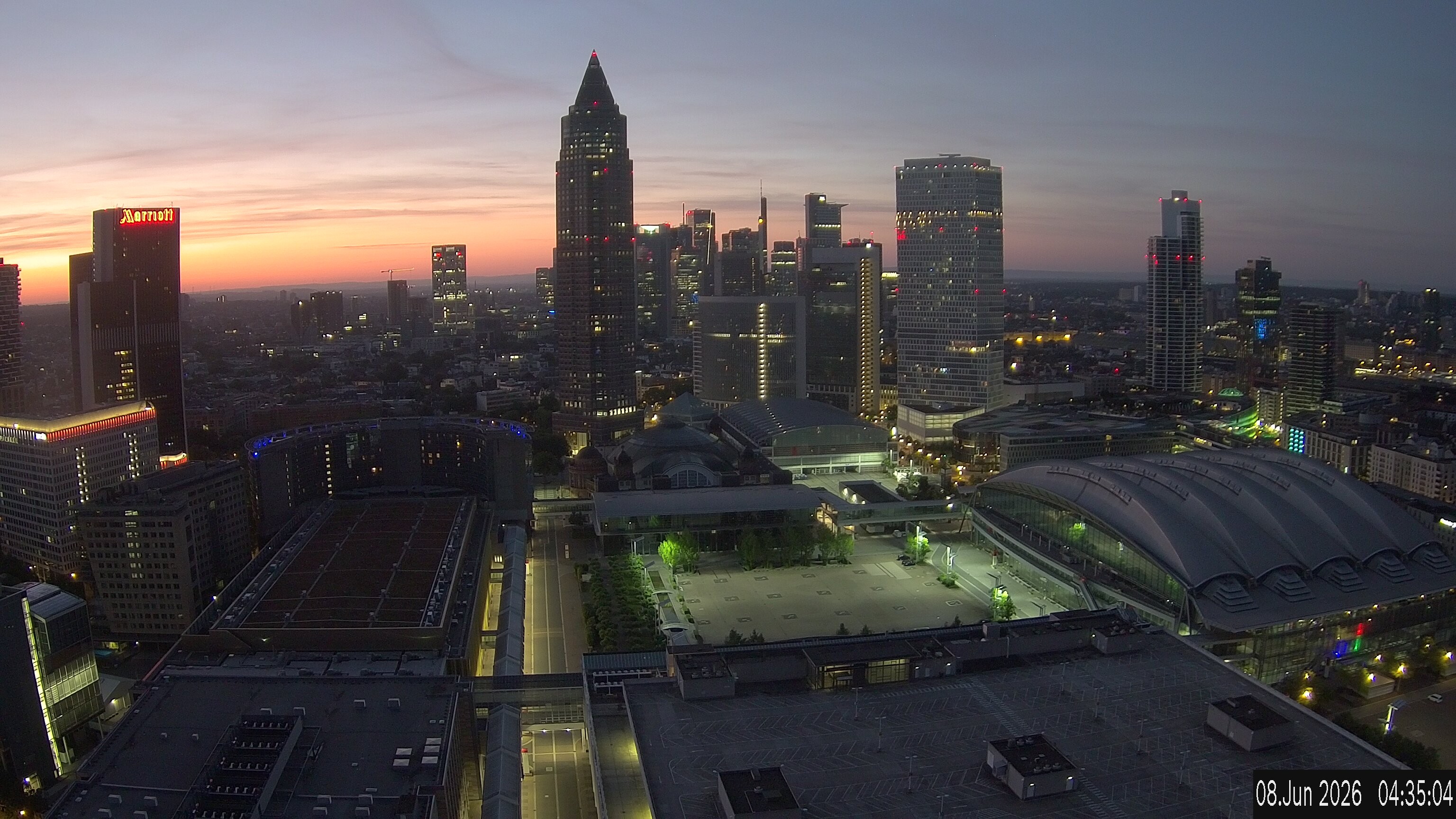 Archiv Foto Webcam Blick von Frankfurter Messe auf die Skyline