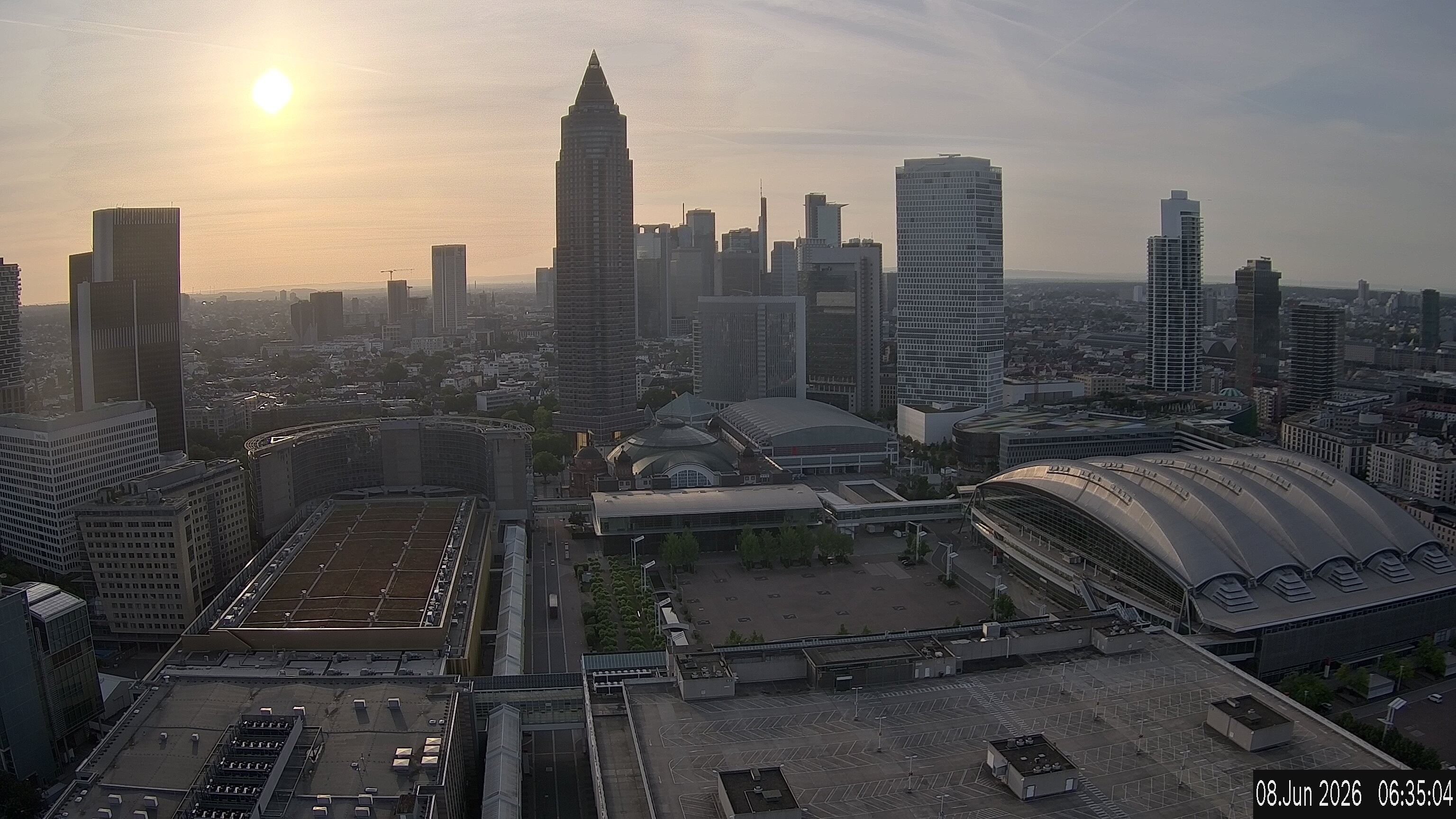 Archiv Foto Webcam Blick von Frankfurter Messe auf die Skyline