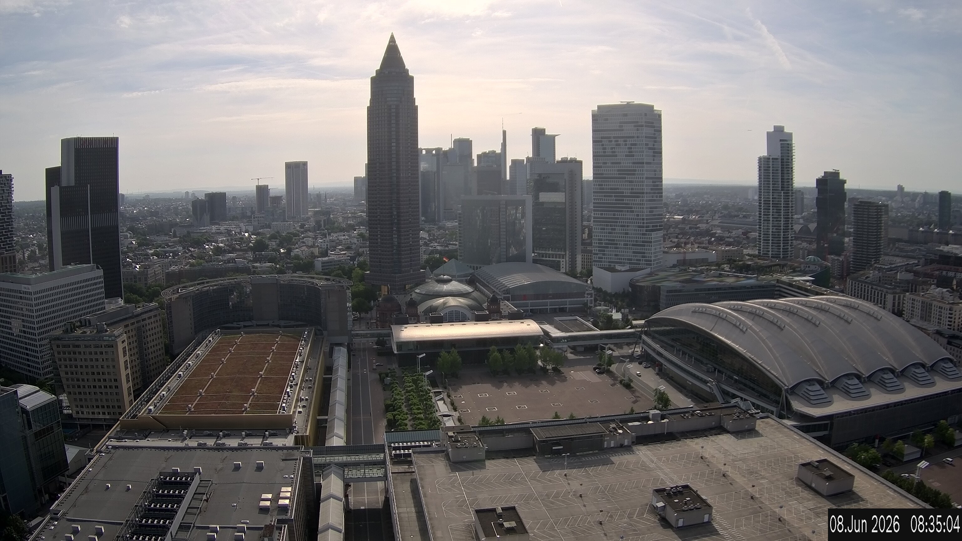 Archiv Foto Webcam Blick von Frankfurter Messe auf die Skyline