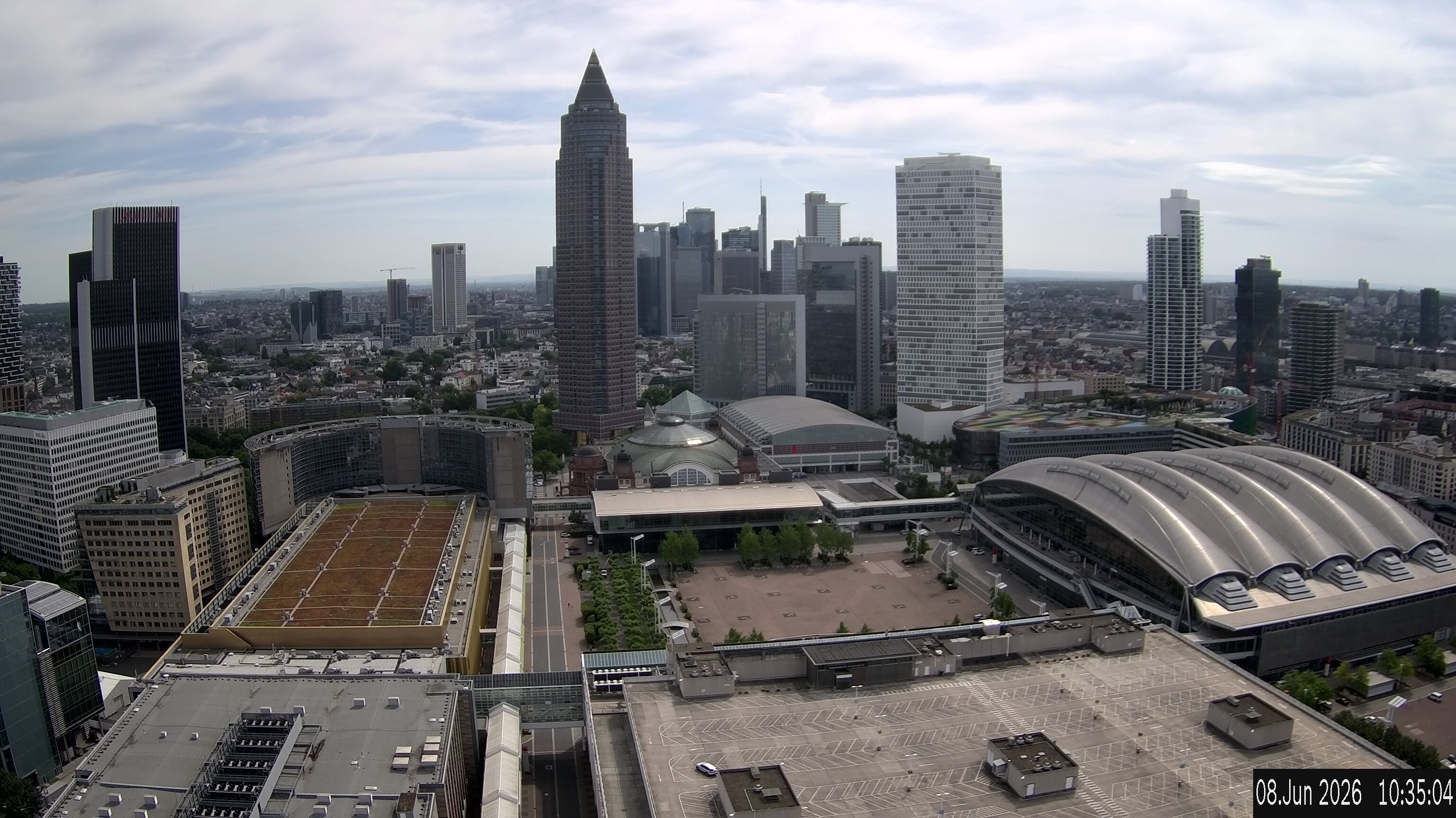 Archiv Foto Webcam Blick von Frankfurter Messe auf die Skyline