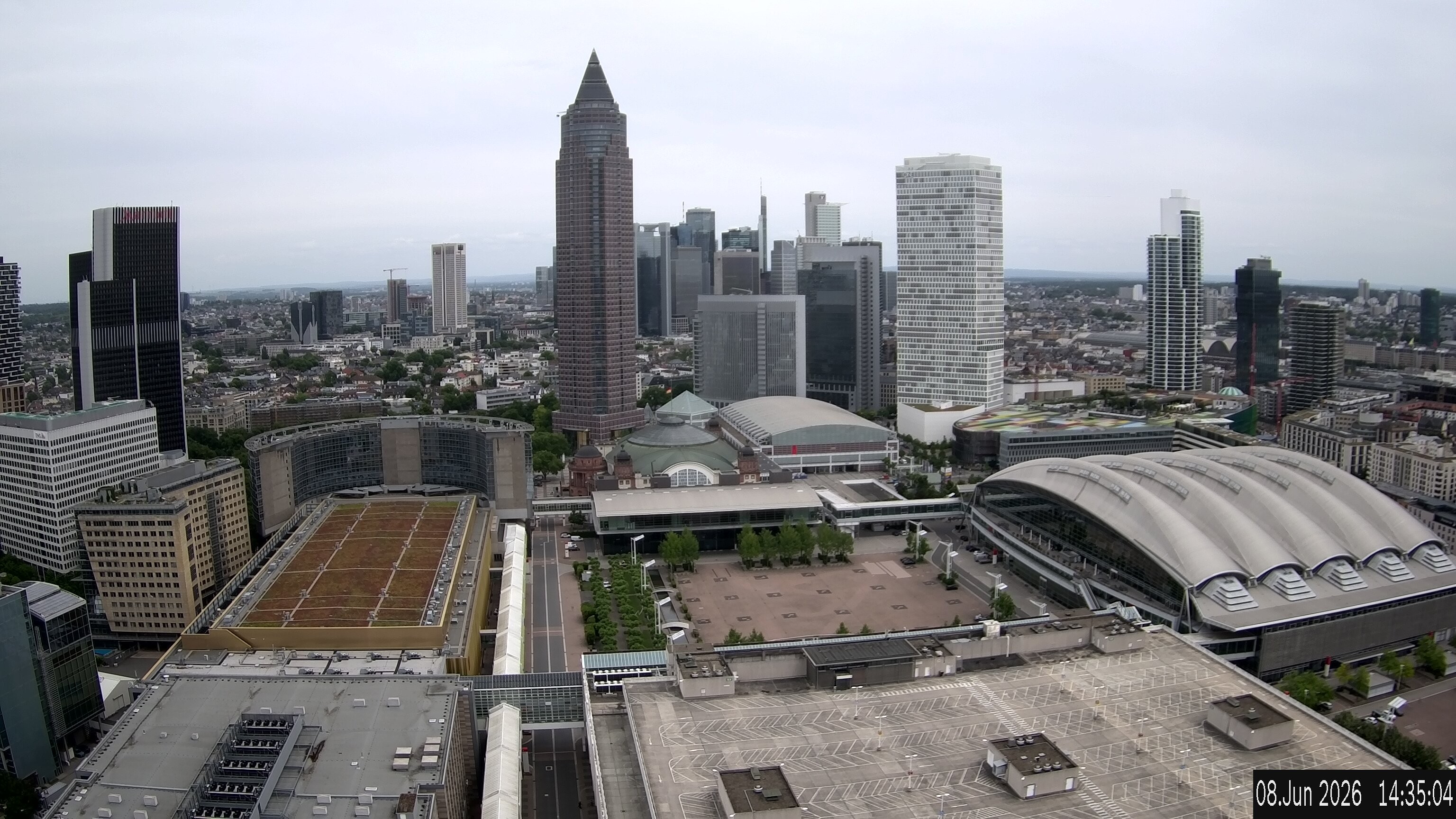 Archiv Foto Webcam Blick von Frankfurter Messe auf die Skyline
