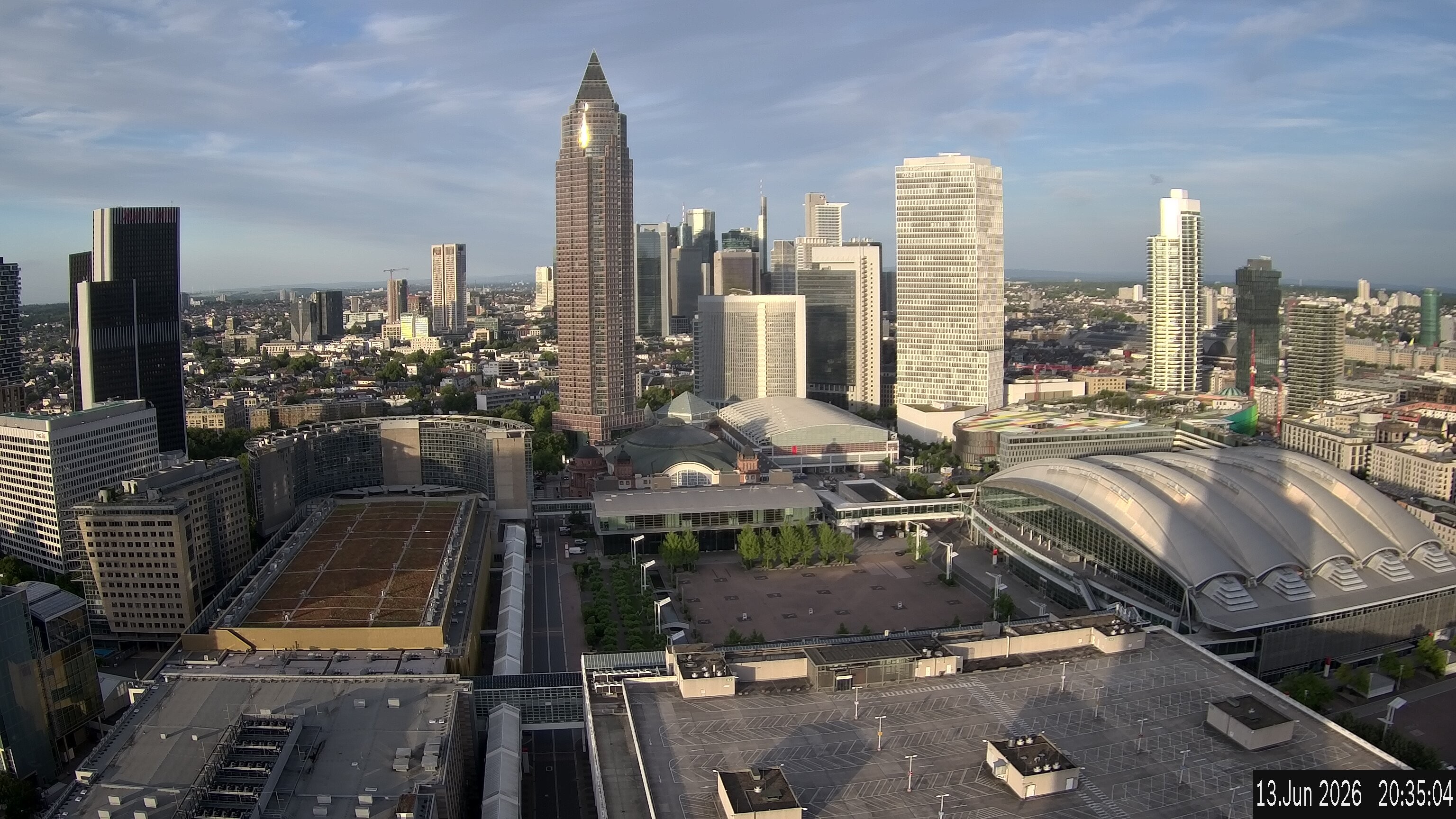 Archived image Webcam Frankfurt: View at the Skyline
