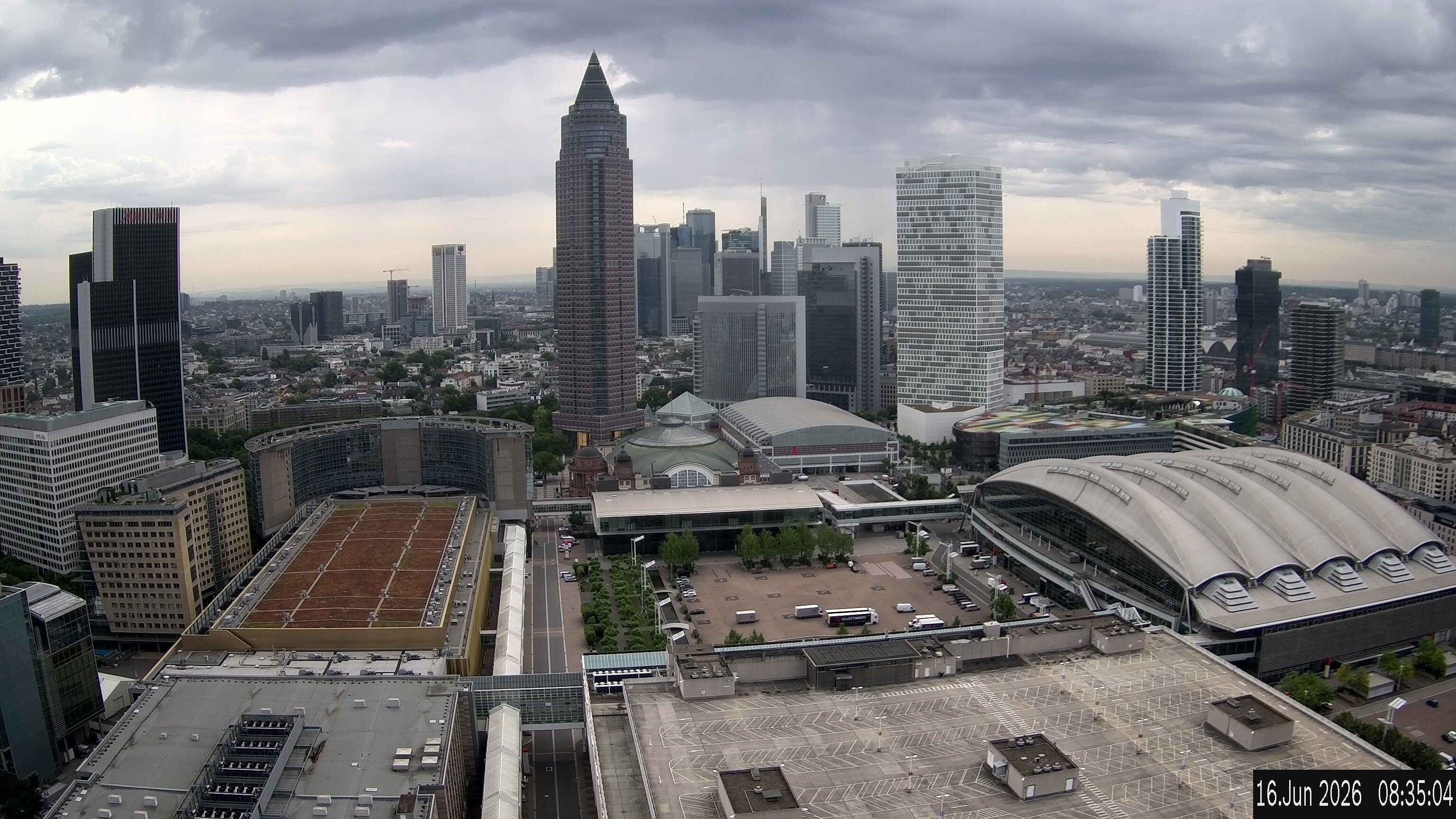 Archiv Foto Webcam Blick von Frankfurter Messe auf die Skyline