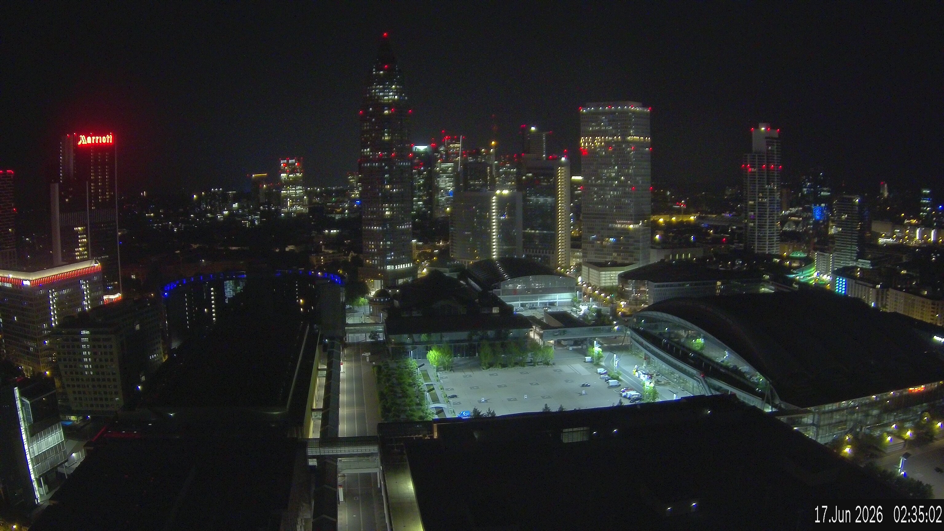 Archiv Foto Webcam Blick von Frankfurter Messe auf die Skyline