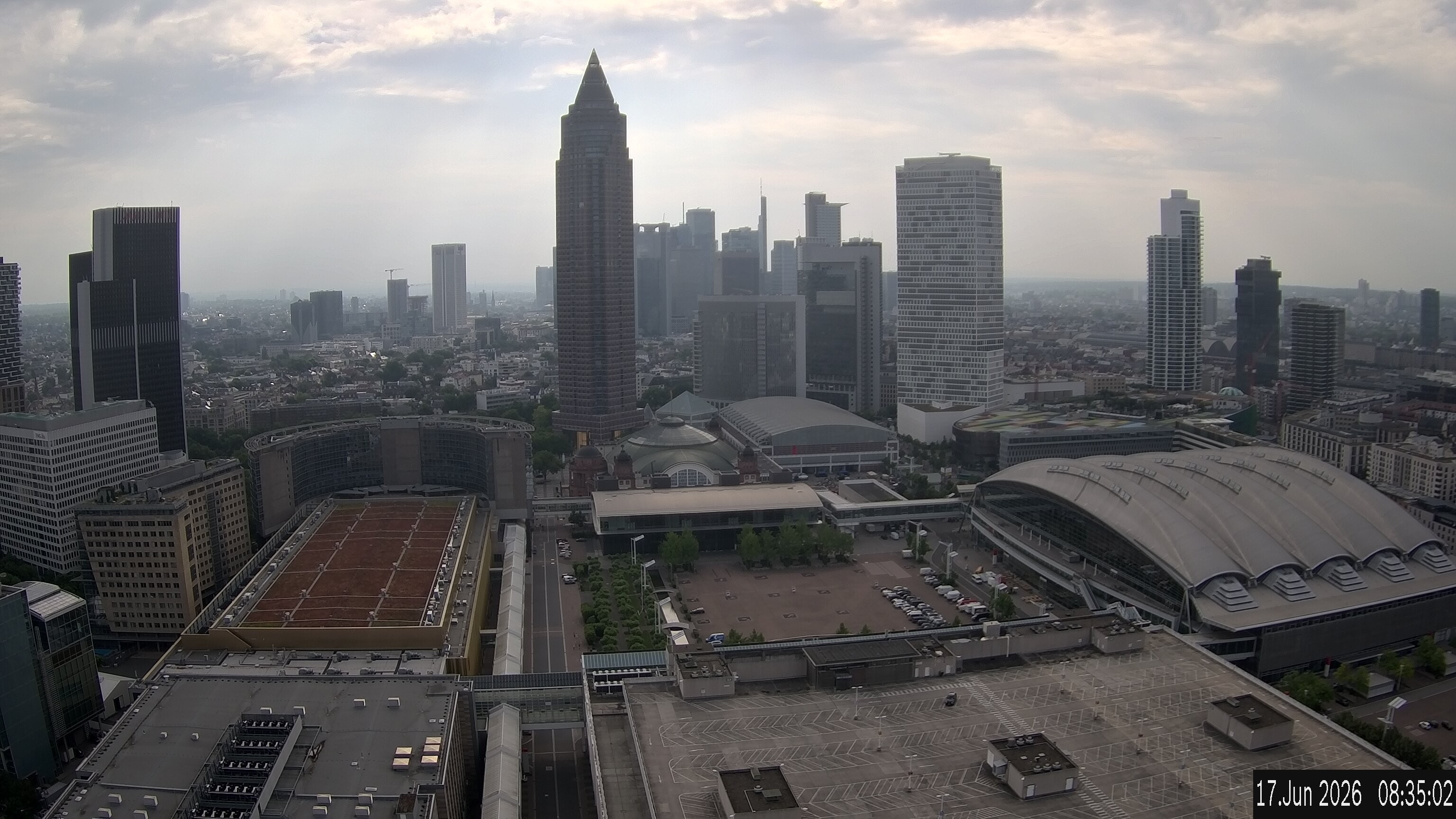 Archiv Foto Webcam Blick von Frankfurter Messe auf die Skyline