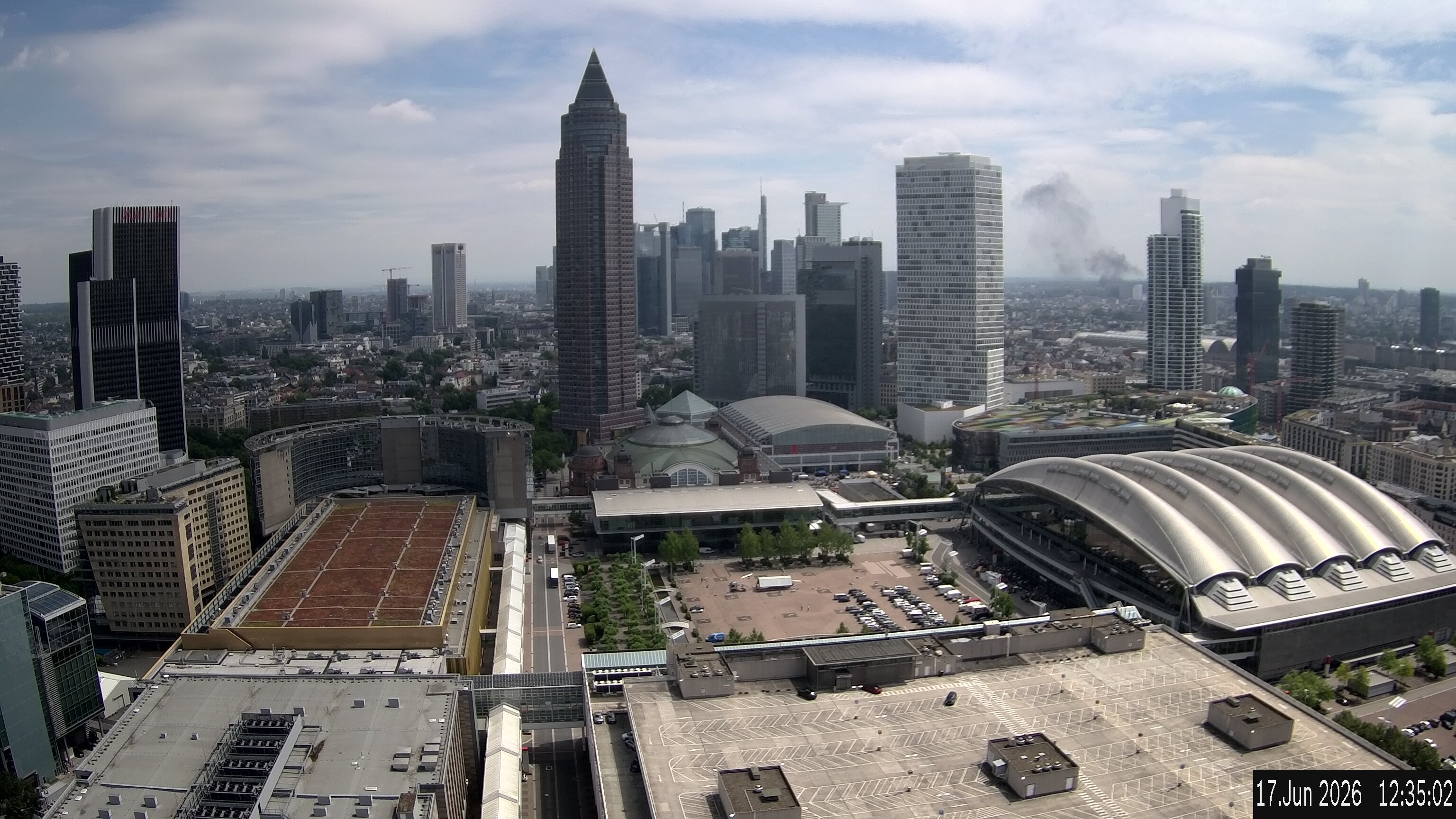 Archiv Foto Webcam Blick von Frankfurter Messe auf die Skyline