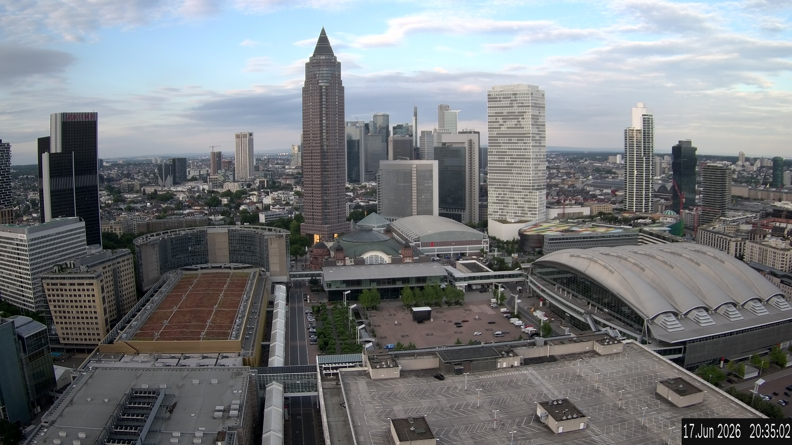 Archiv Foto Webcam Blick von Frankfurter Messe auf die Skyline