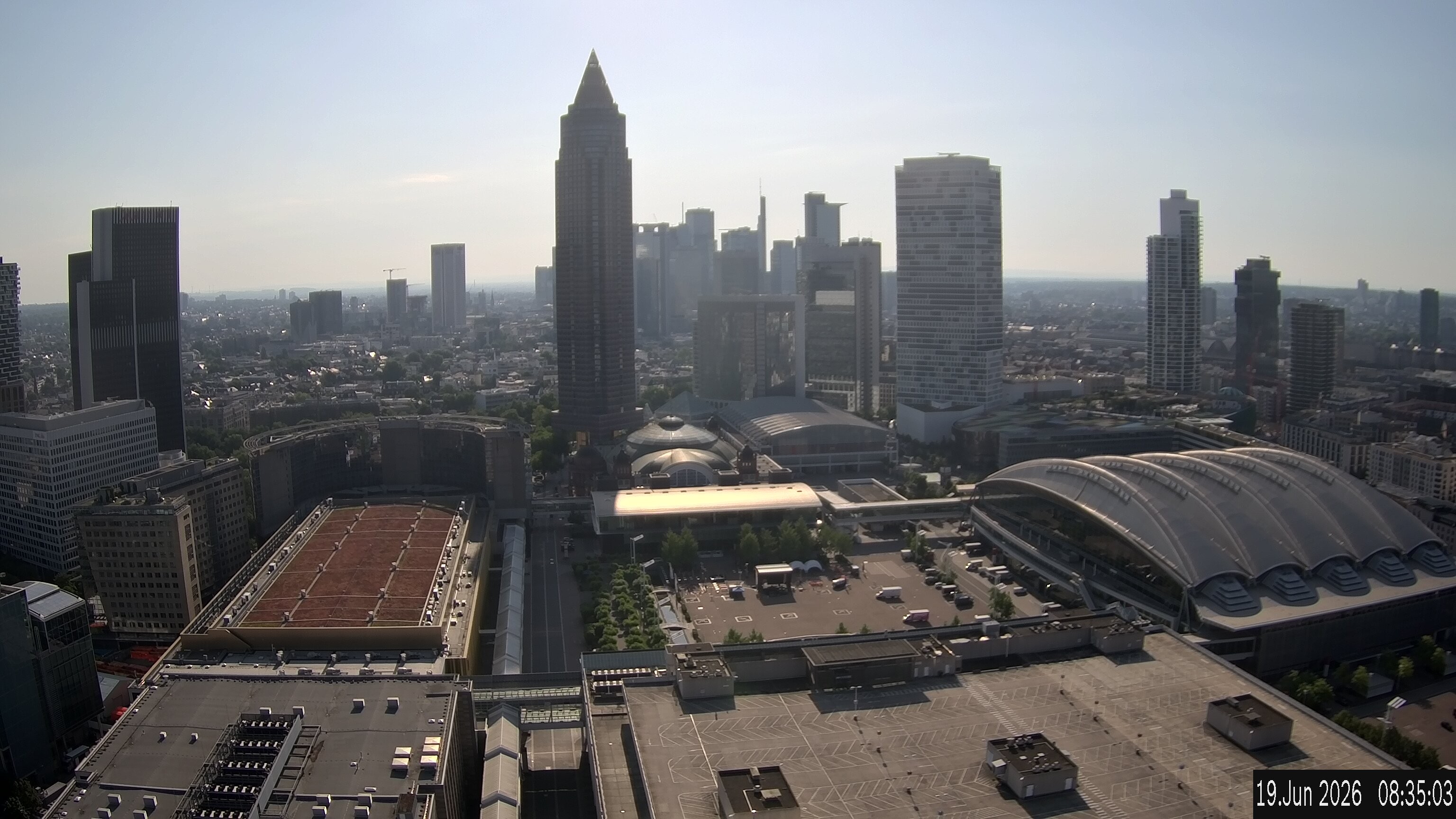 Archiv Foto Webcam Blick von Frankfurter Messe auf die Skyline