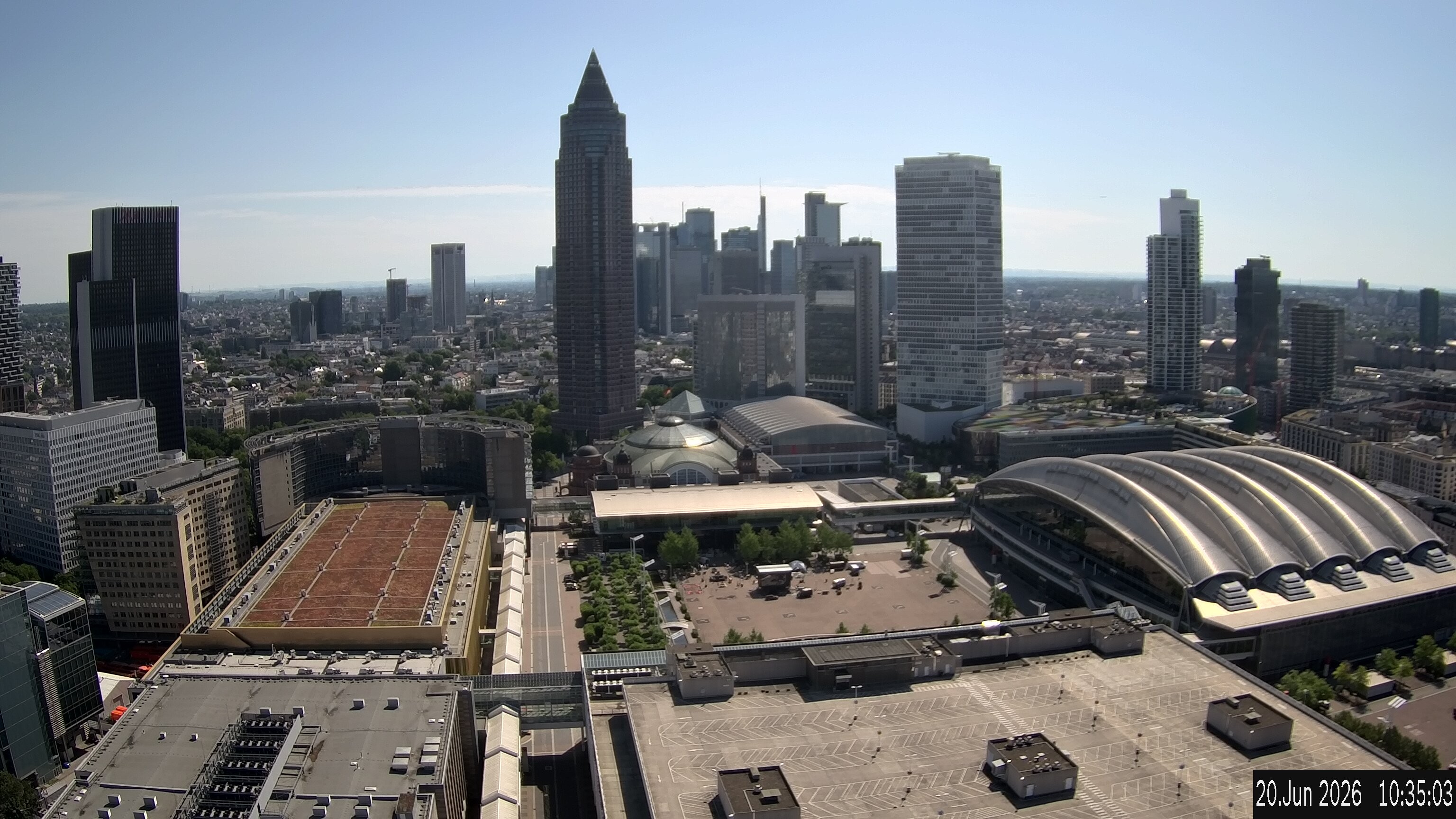 Archived image Webcam Frankfurt: View at the Skyline