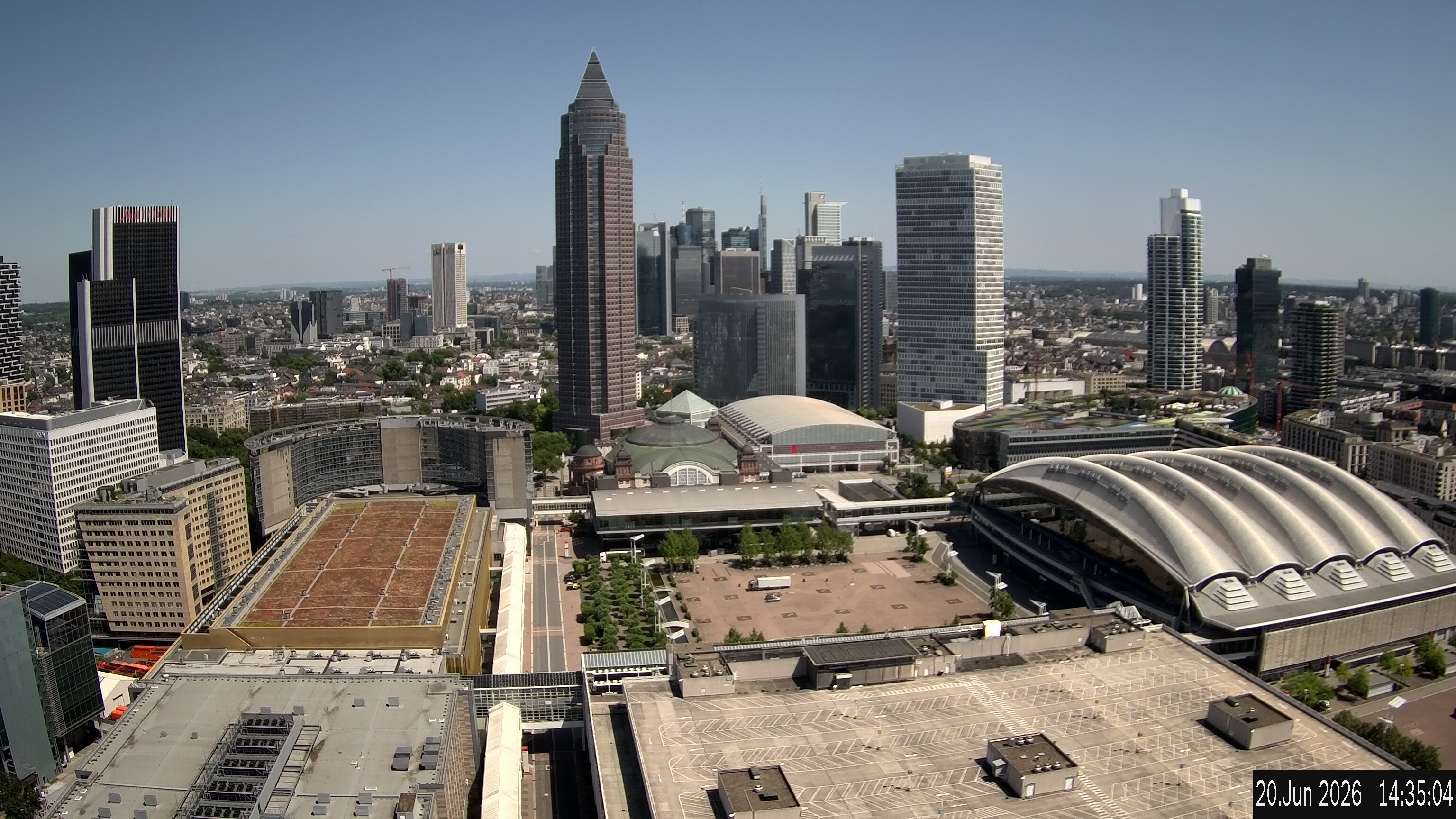 Archived image Webcam Frankfurt: View at the Skyline