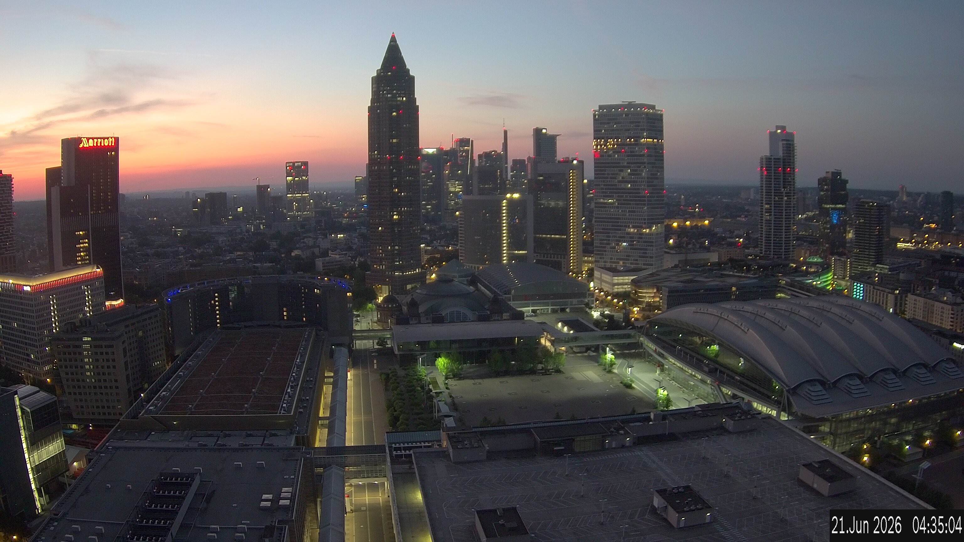 Archiv Foto Webcam Blick von Frankfurter Messe auf die Skyline