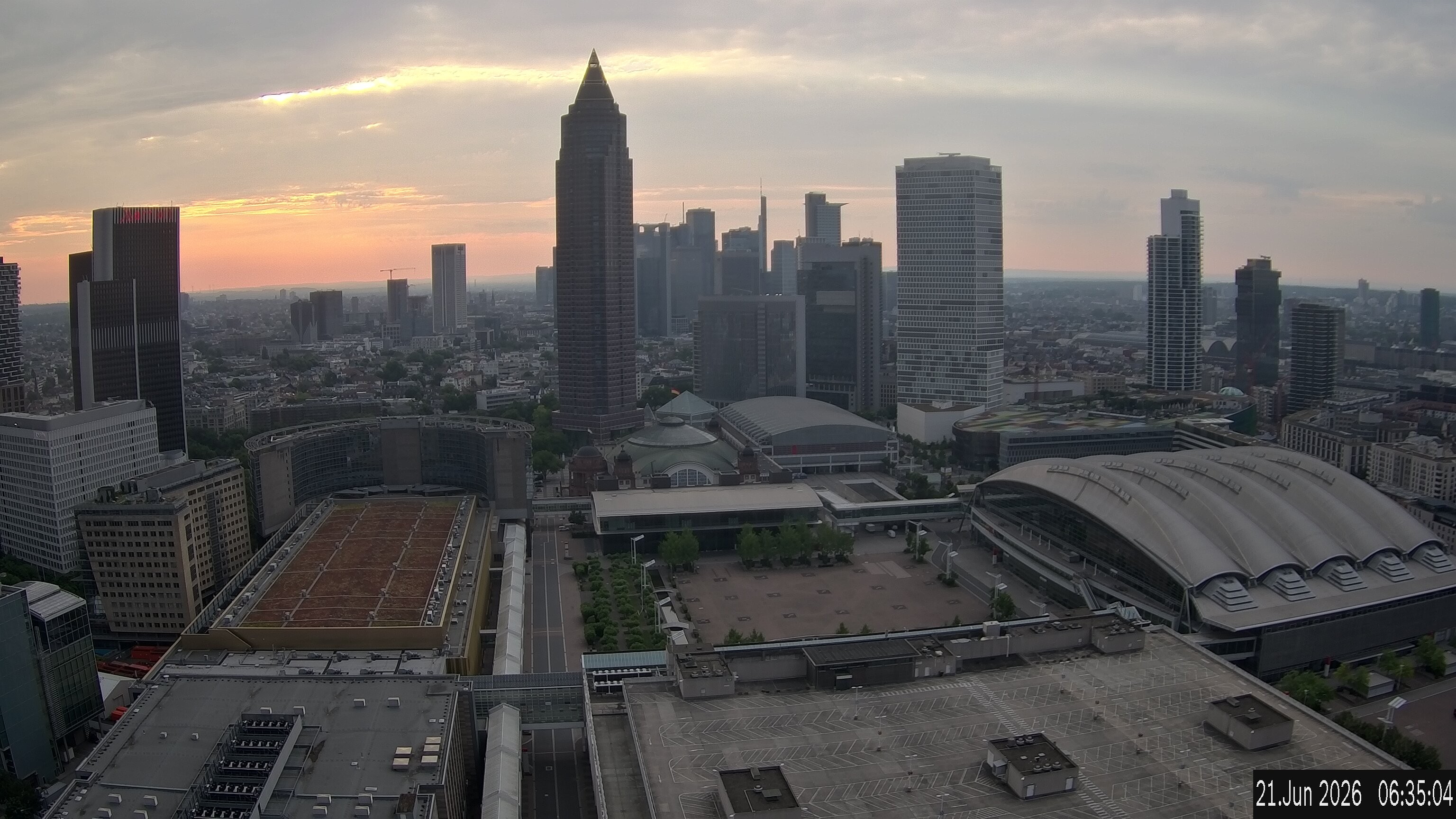 Archiv Foto Webcam Blick von Frankfurter Messe auf die Skyline