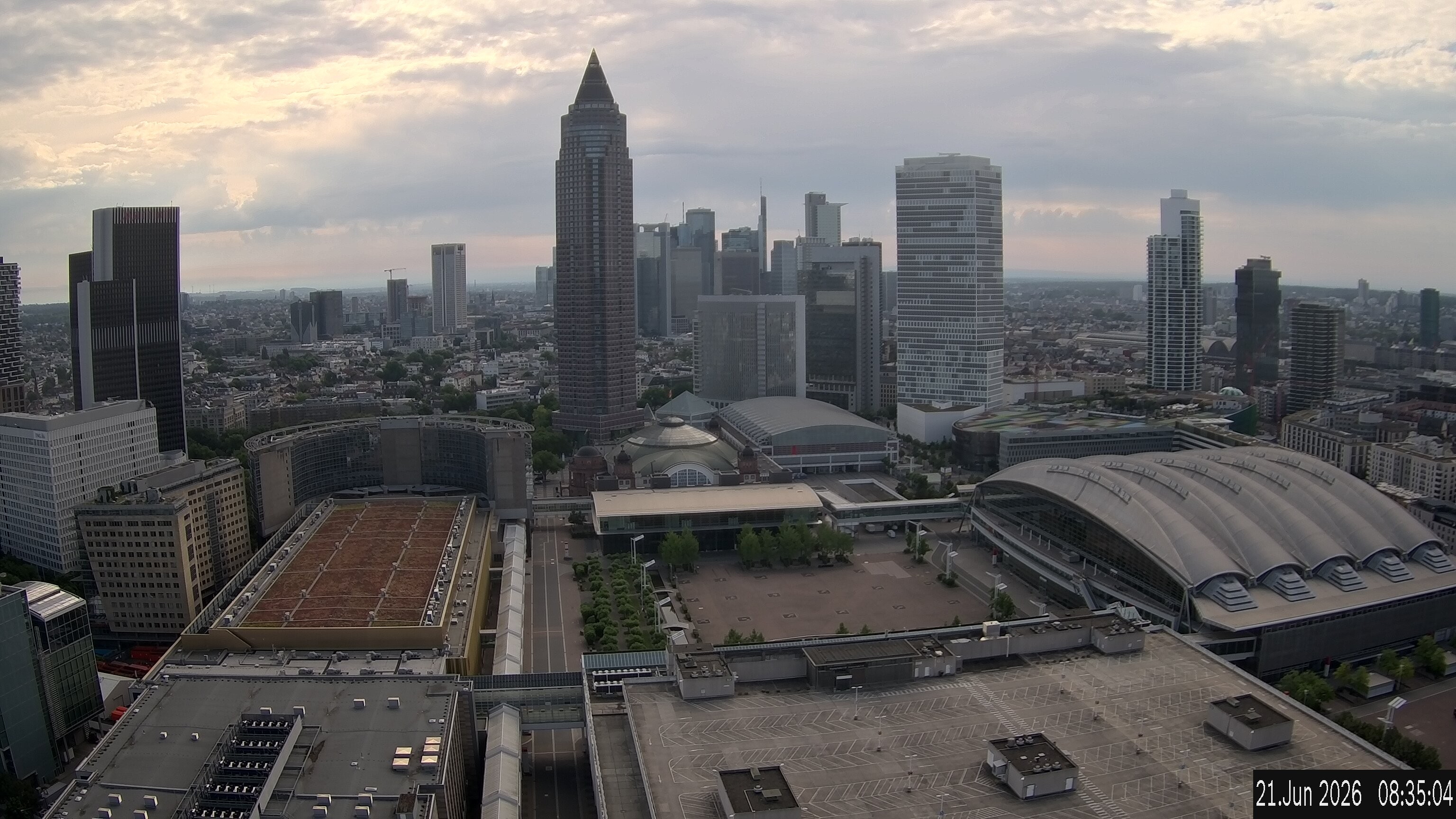 Archiv Foto Webcam Blick von Frankfurter Messe auf die Skyline