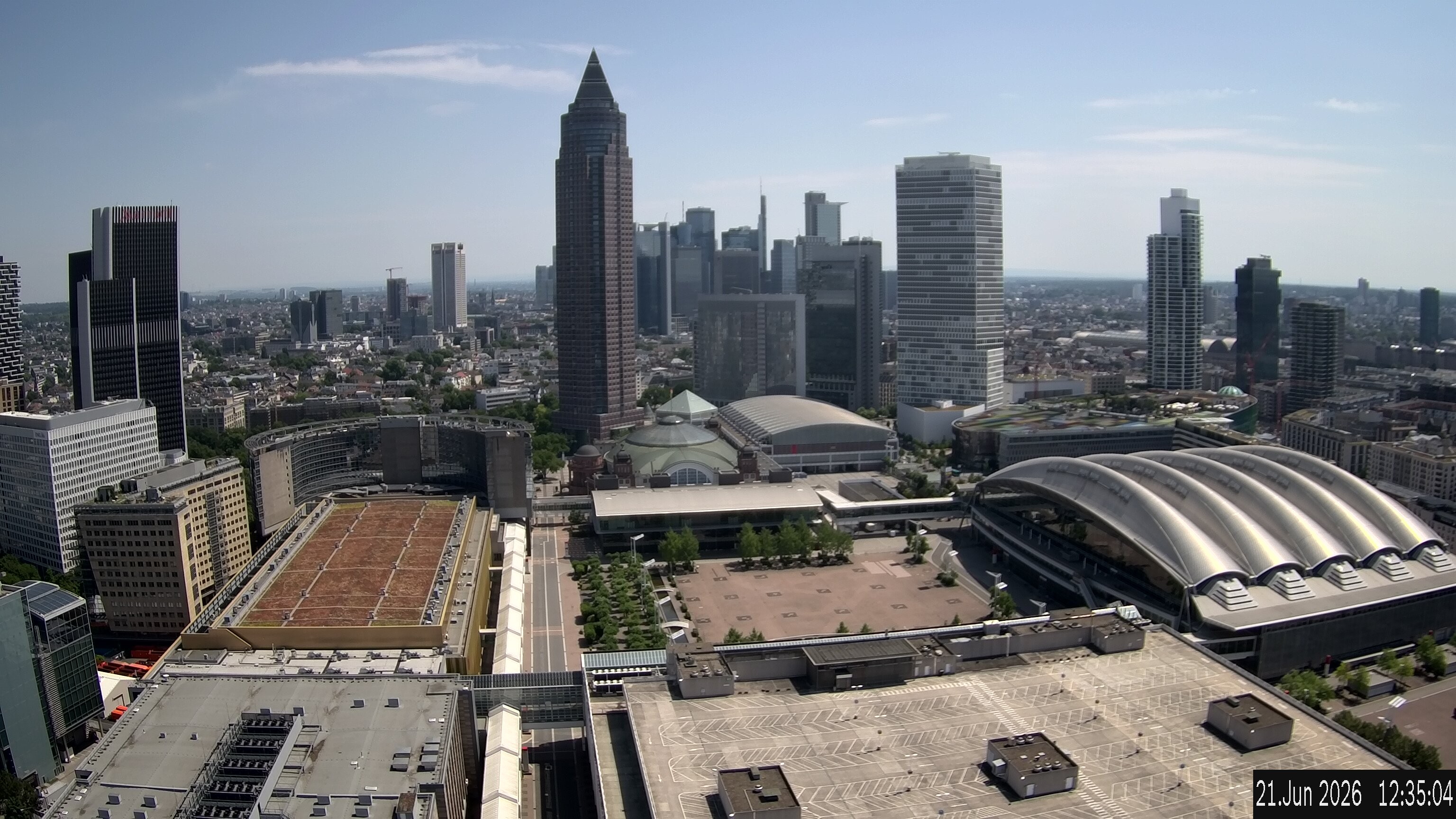 Archiv Foto Webcam Blick von Frankfurter Messe auf die Skyline