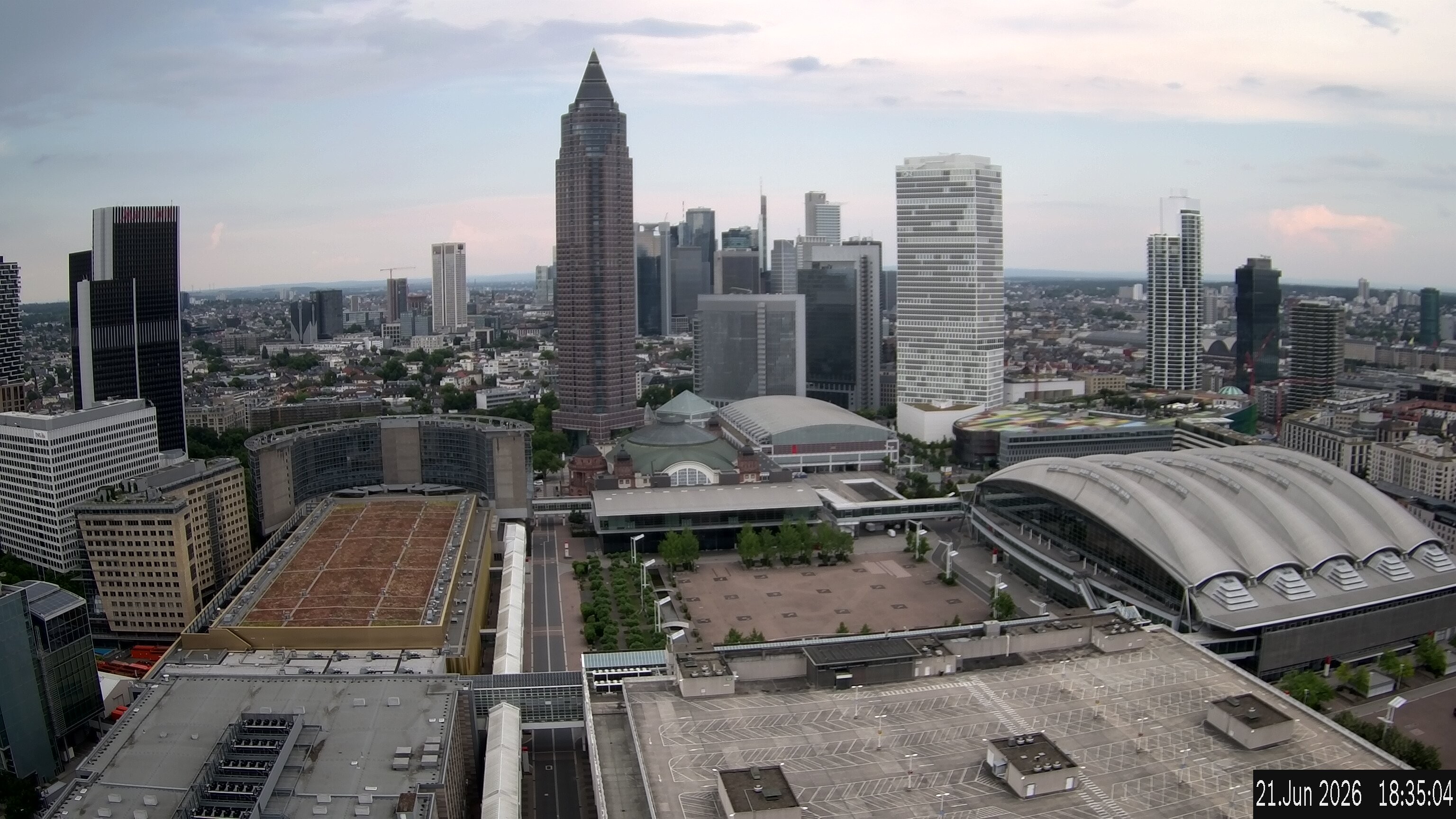 Archiv Foto Webcam Blick von Frankfurter Messe auf die Skyline