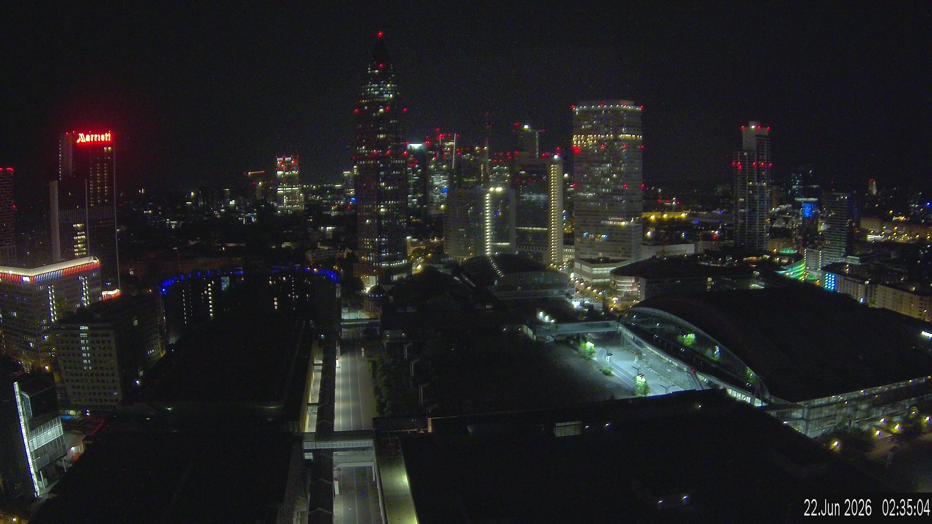 Archiv Foto Webcam Blick von Frankfurter Messe auf die Skyline