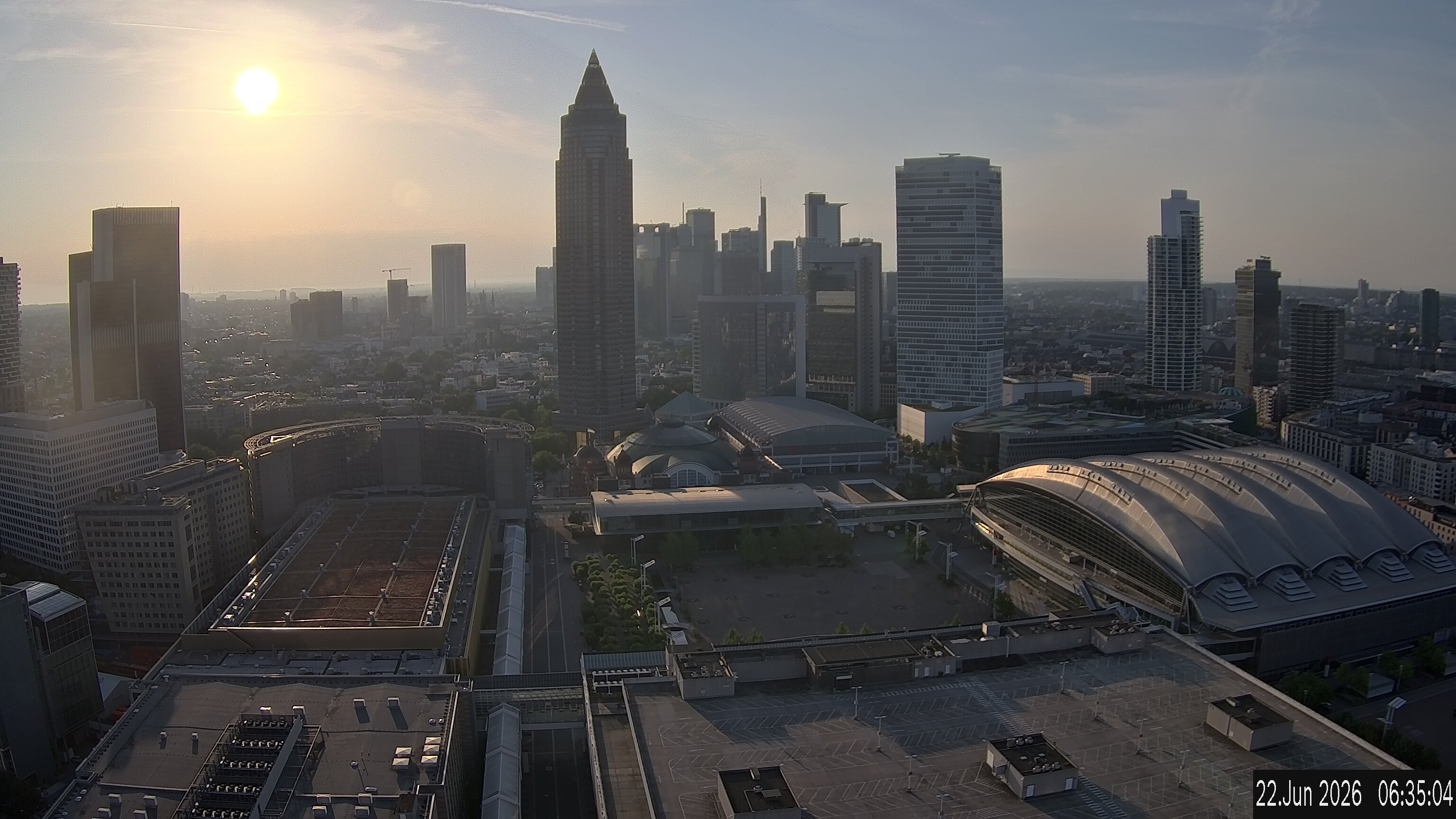 Archived image Webcam Frankfurt: View at the Skyline