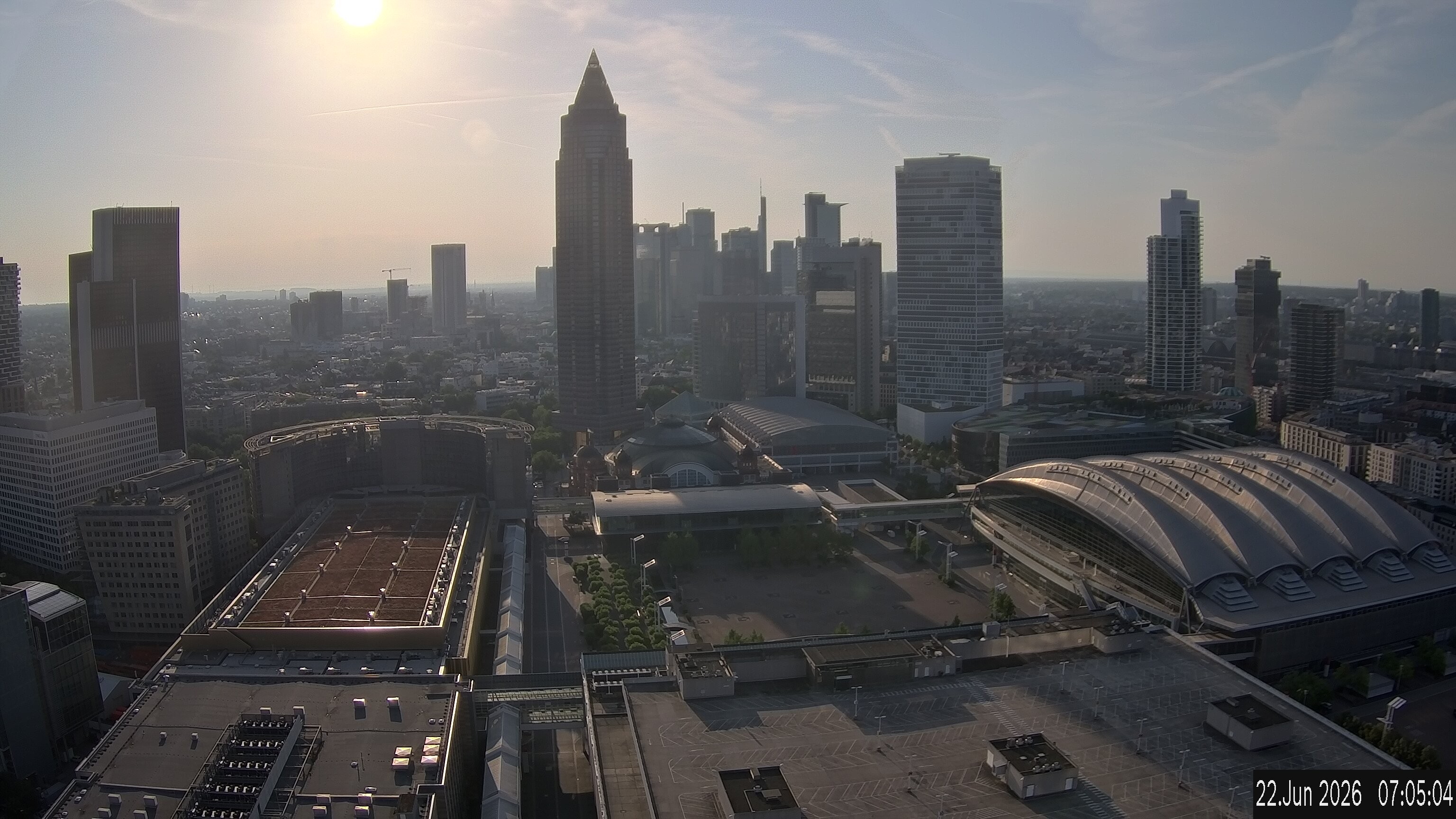 Archived image Webcam Frankfurt: View at the Skyline