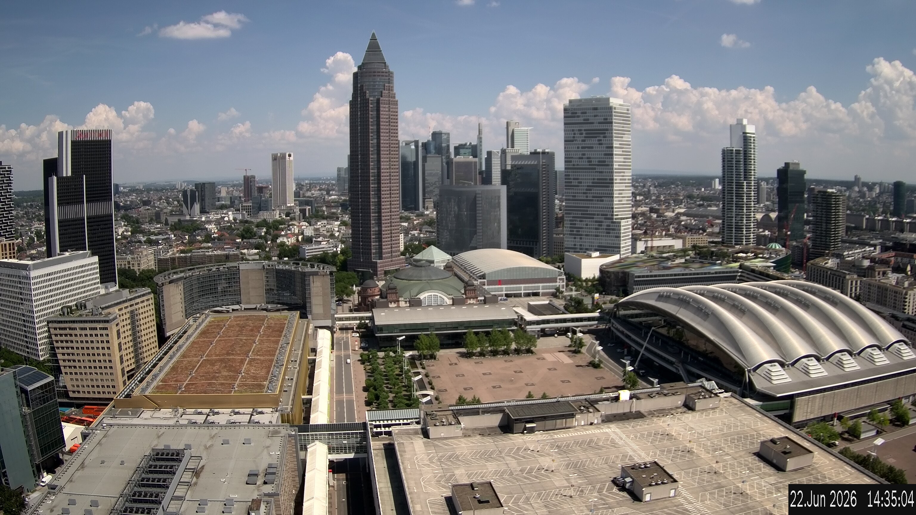 Archived image Webcam Frankfurt: View at the Skyline