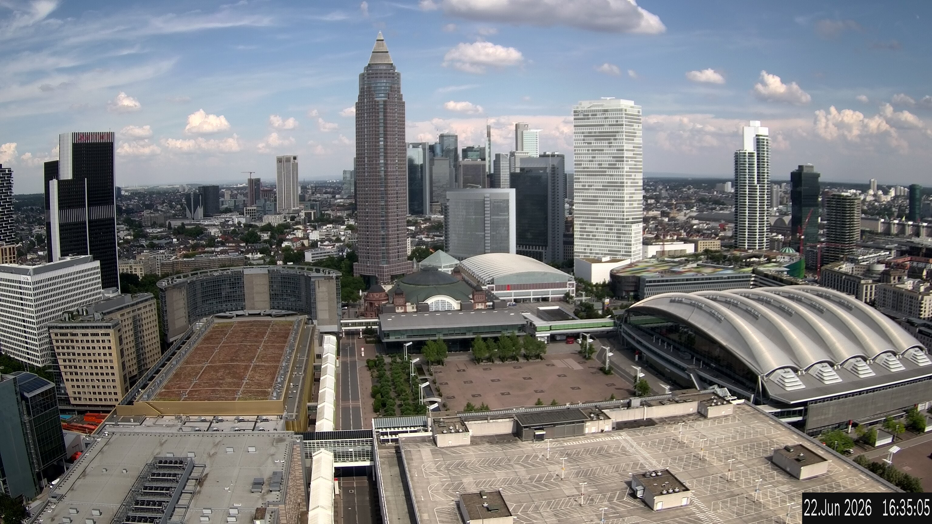 Archived image Webcam Frankfurt: View at the Skyline