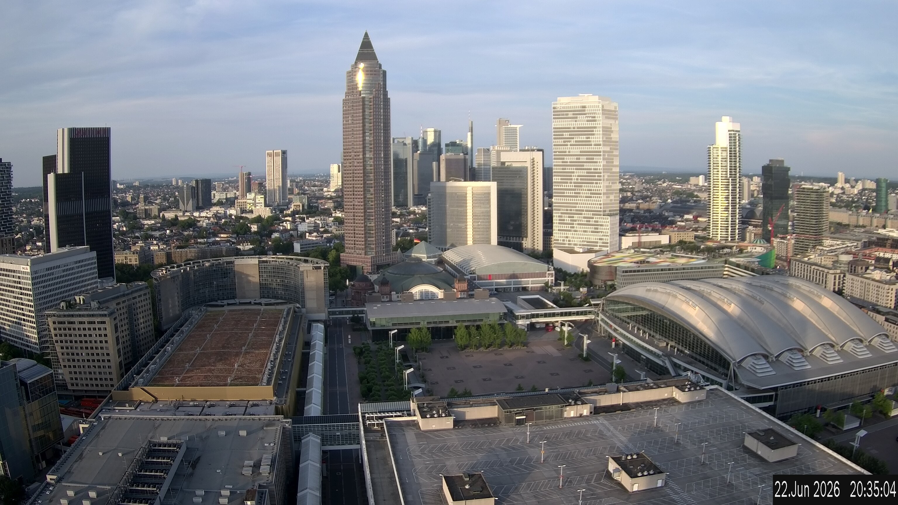 Archived image Webcam Frankfurt: View at the Skyline