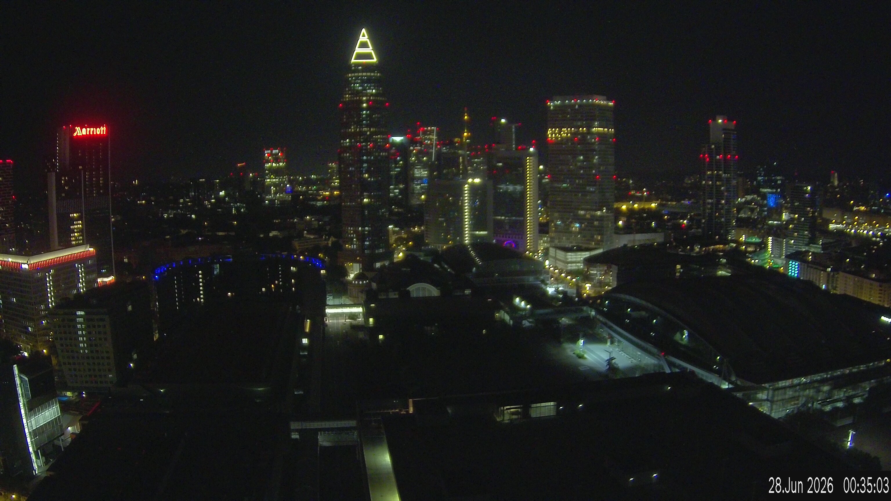 Archiv Foto Webcam Blick von Frankfurter Messe auf die Skyline