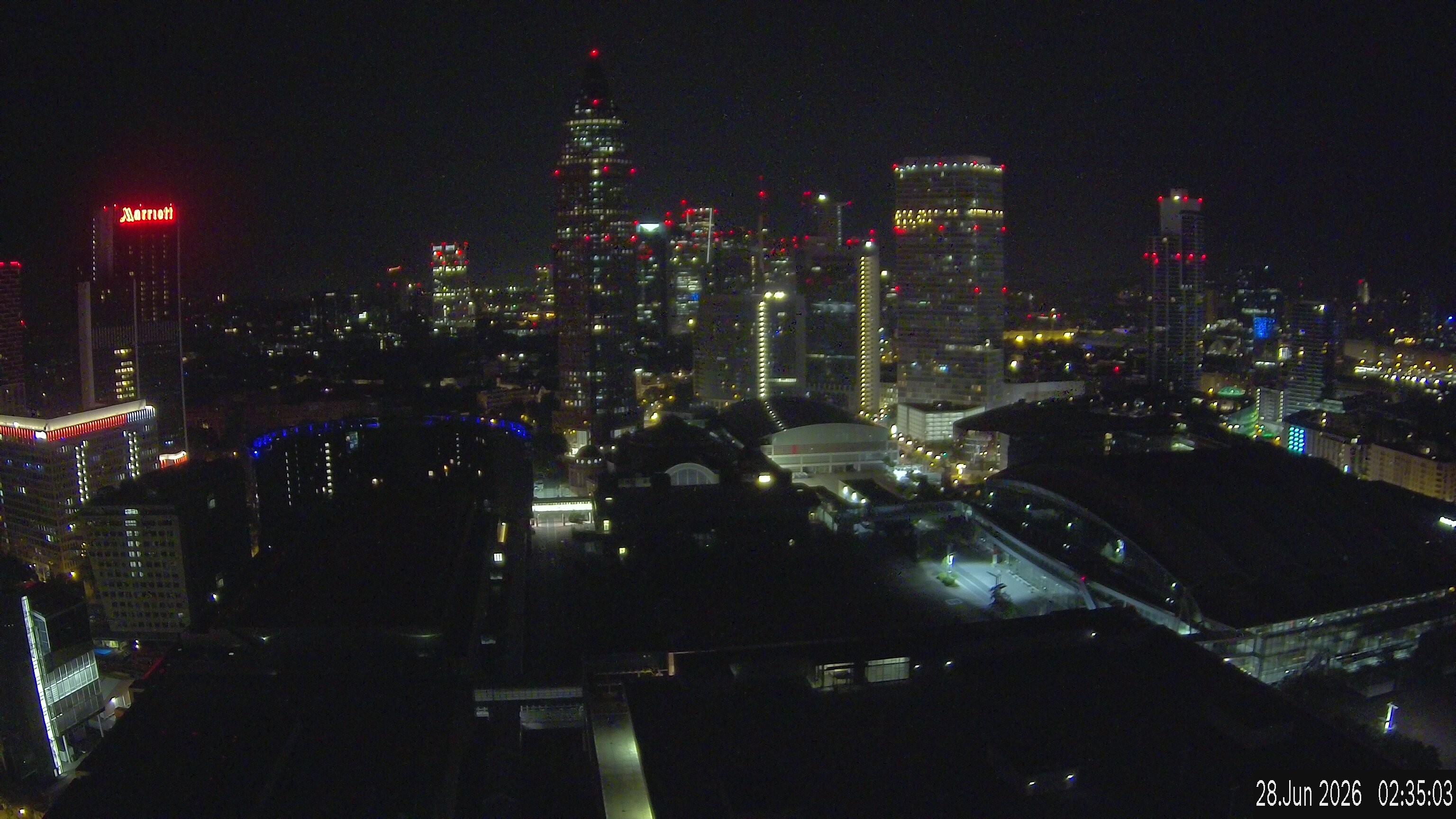 Archiv Foto Webcam Blick von Frankfurter Messe auf die Skyline