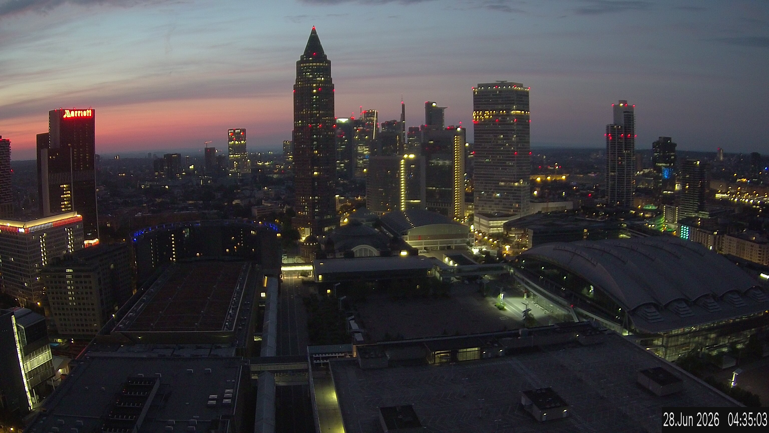 Archiv Foto Webcam Blick von Frankfurter Messe auf die Skyline