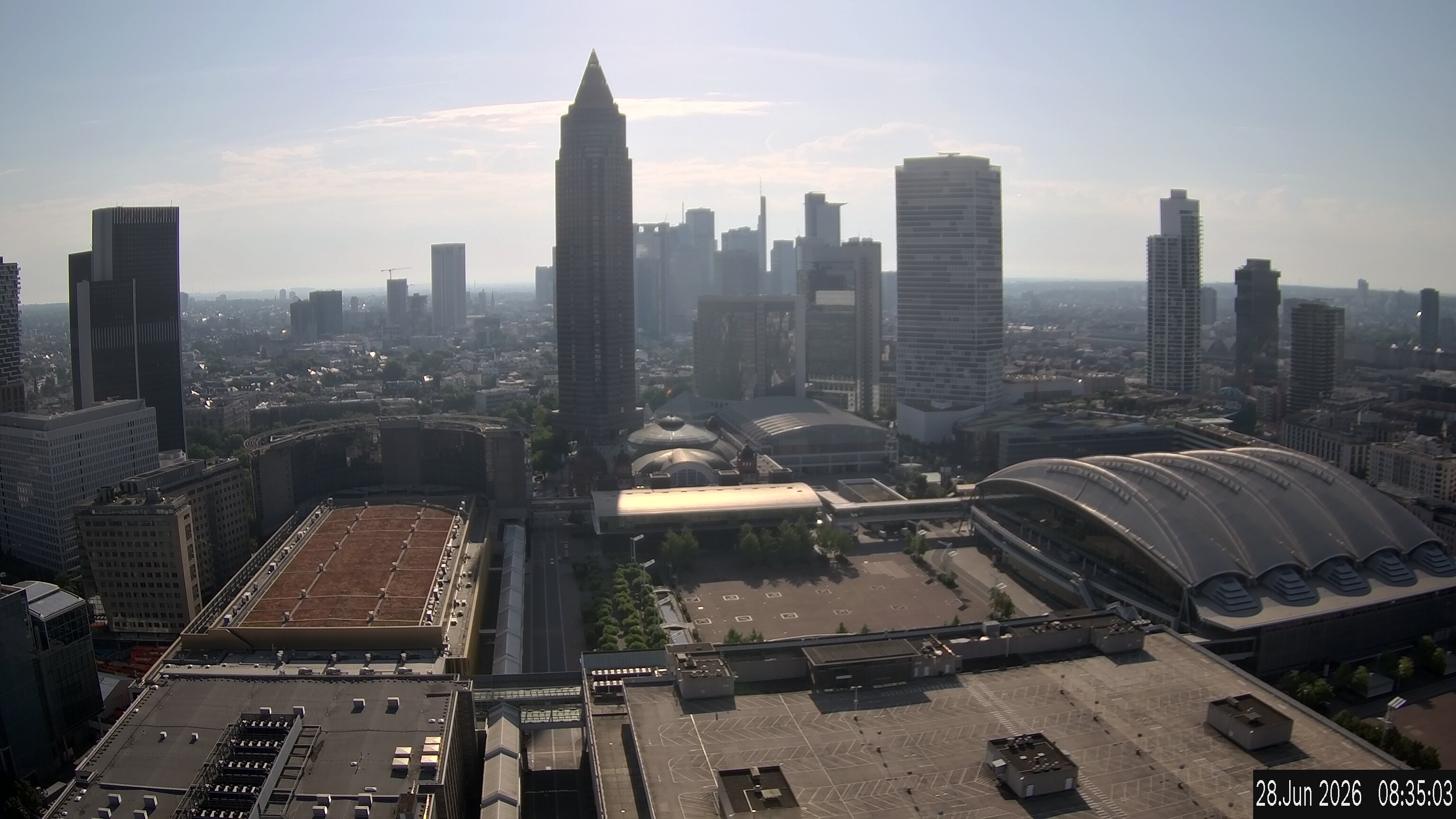 Archiv Foto Webcam Blick von Frankfurter Messe auf die Skyline