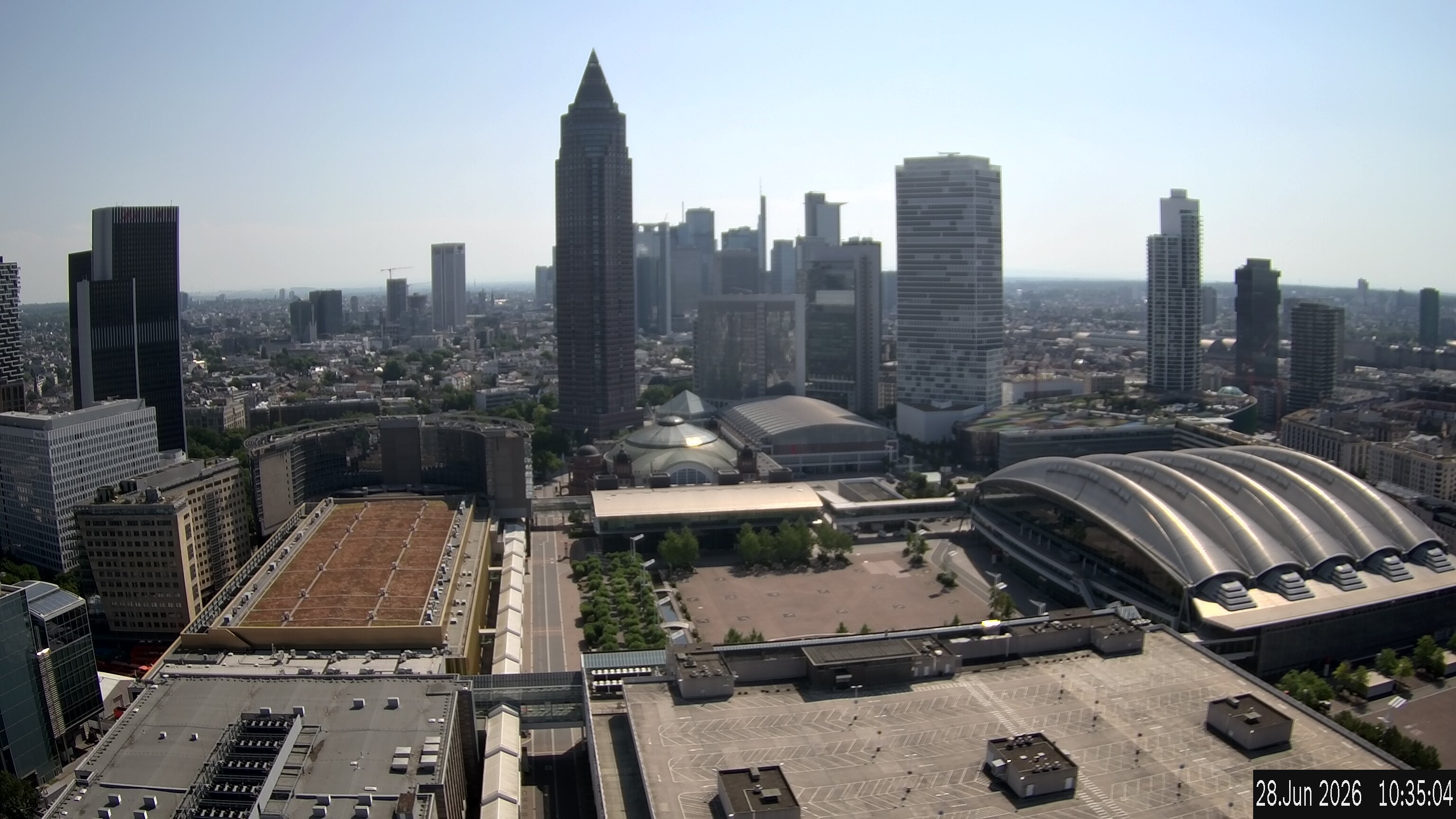 Archiv Foto Webcam Blick von Frankfurter Messe auf die Skyline