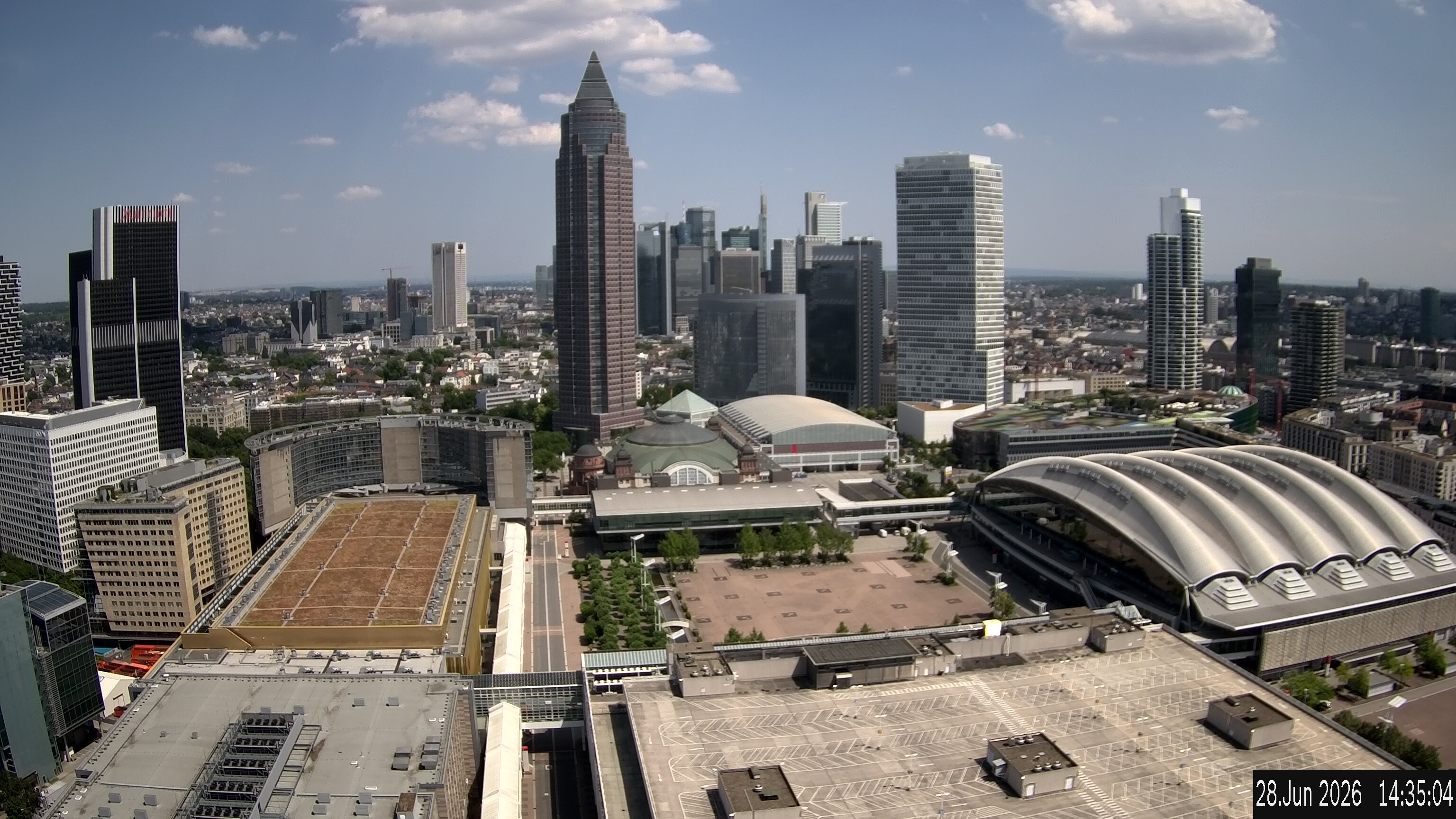 Archiv Foto Webcam Blick von Frankfurter Messe auf die Skyline