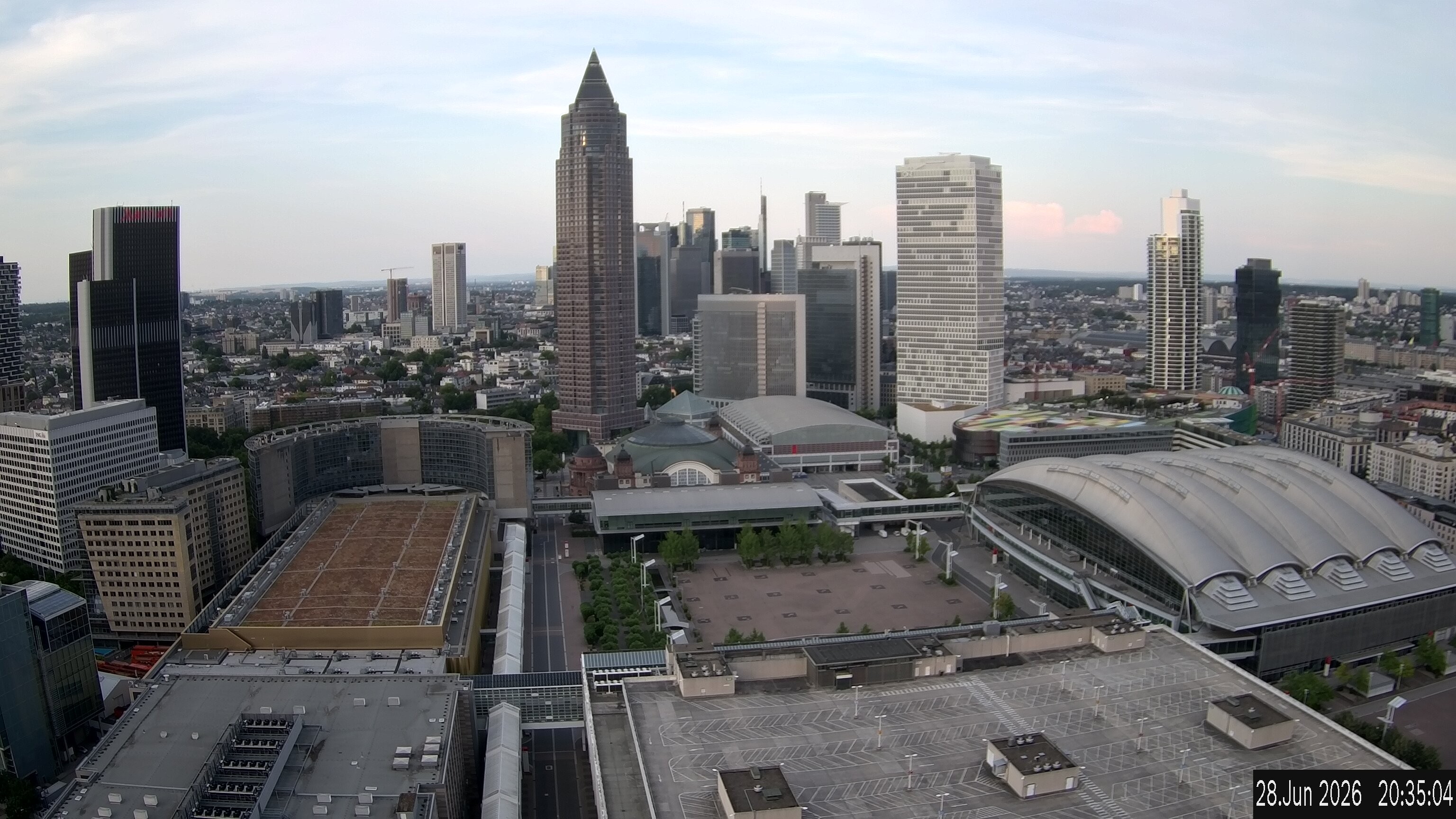 Archiv Foto Webcam Blick von Frankfurter Messe auf die Skyline