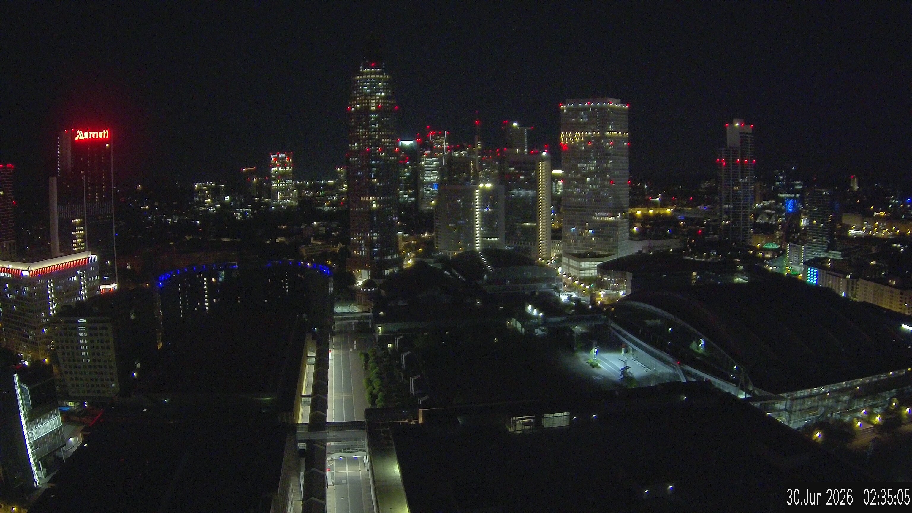 Archiv Foto Webcam Blick von Frankfurter Messe auf die Skyline